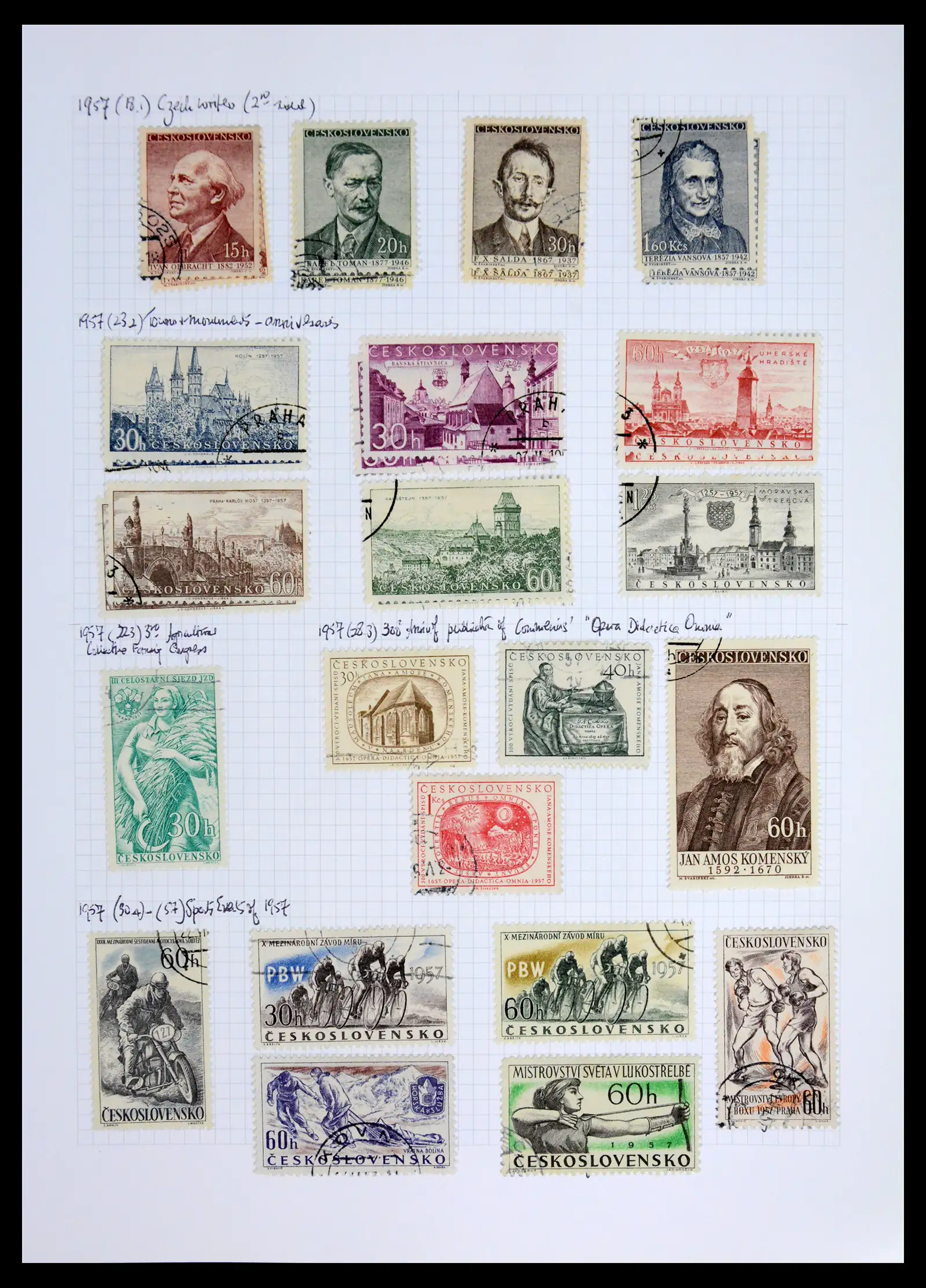 42183 0095 - Postzegelverzameling 42183 Tsjechoslowakije 1918-1961.