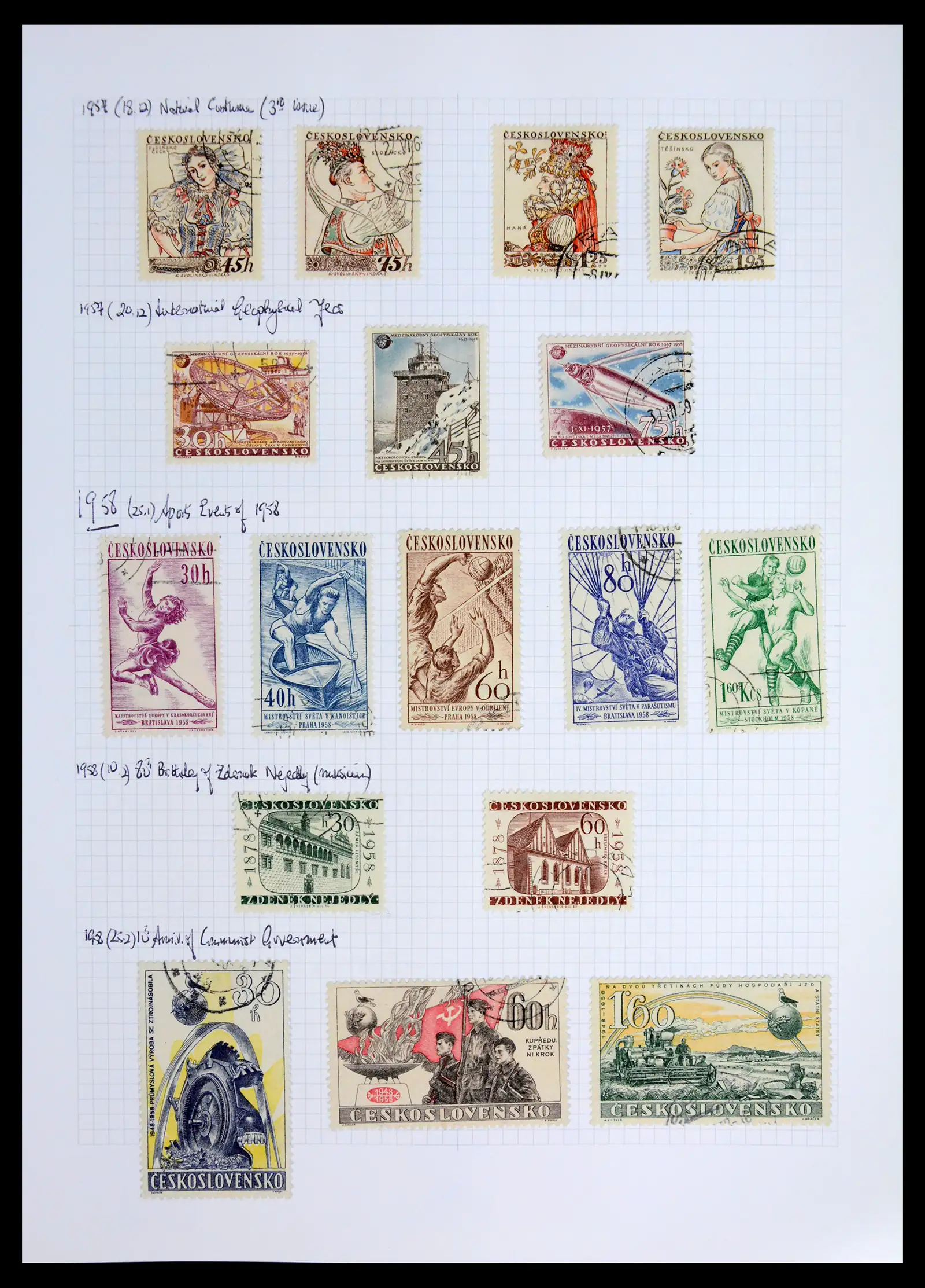 42183 0098 - Postzegelverzameling 42183 Tsjechoslowakije 1918-1961.