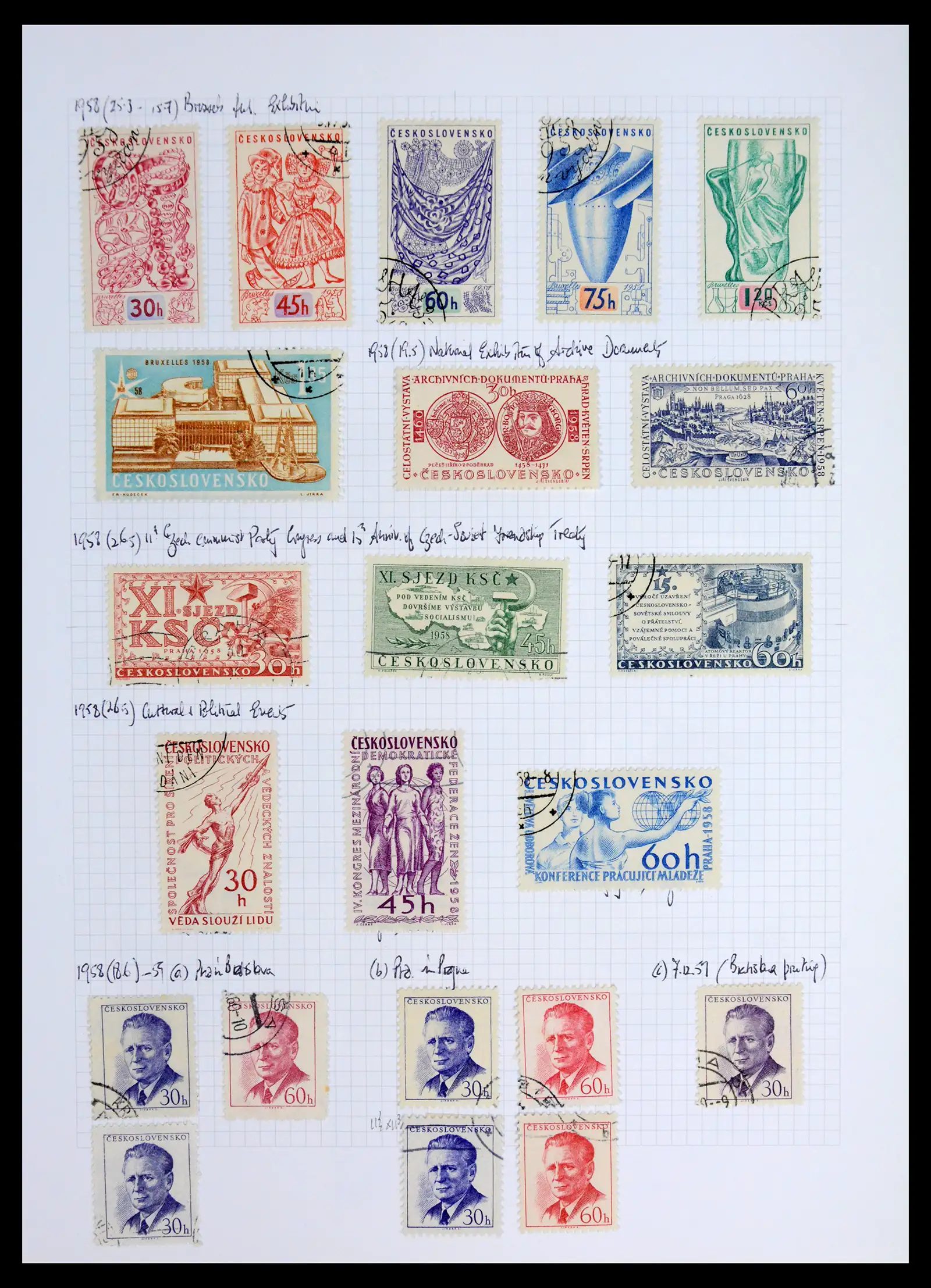 42183 0099 - Postzegelverzameling 42183 Tsjechoslowakije 1918-1961.