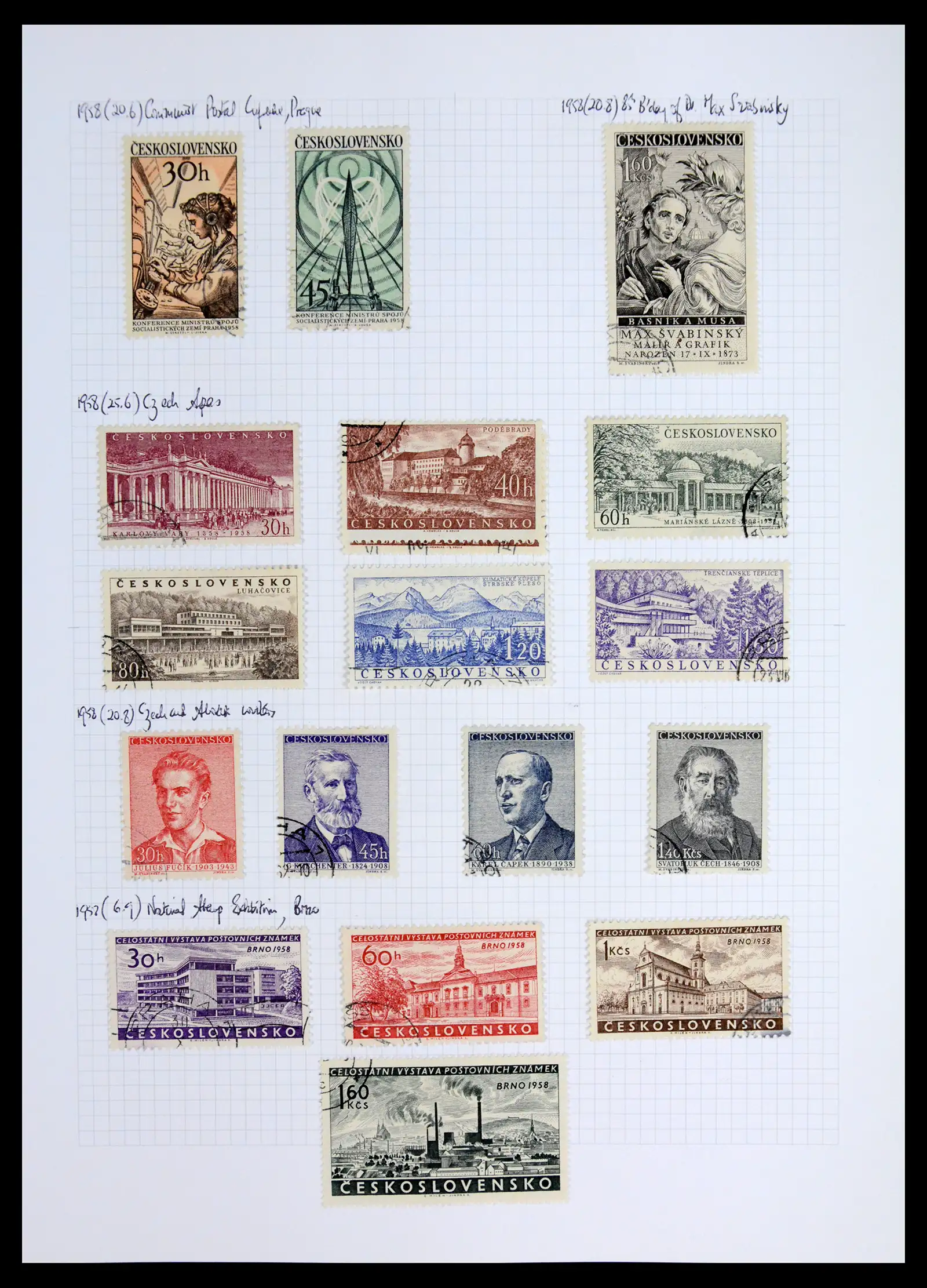 42183 0100 - Postzegelverzameling 42183 Tsjechoslowakije 1918-1961.