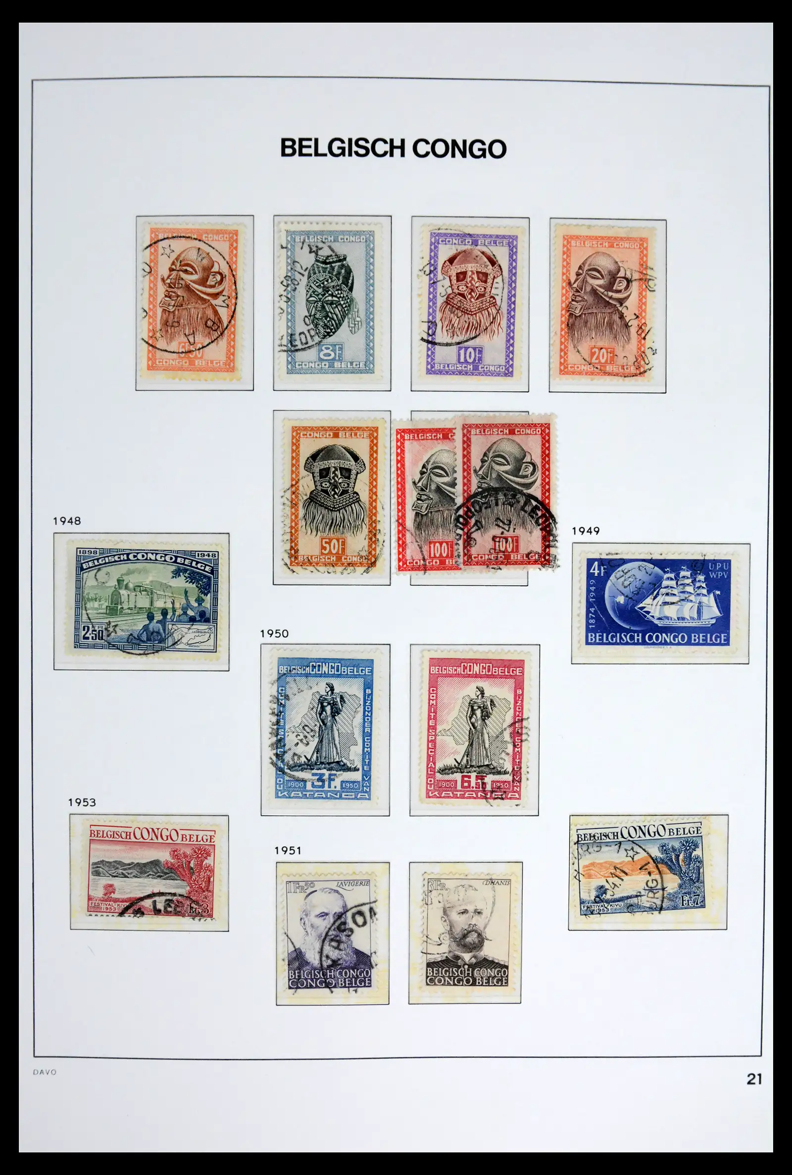 42188 0023 - Postzegelverzameling 42188 Belgisch Congo 1886-1960.