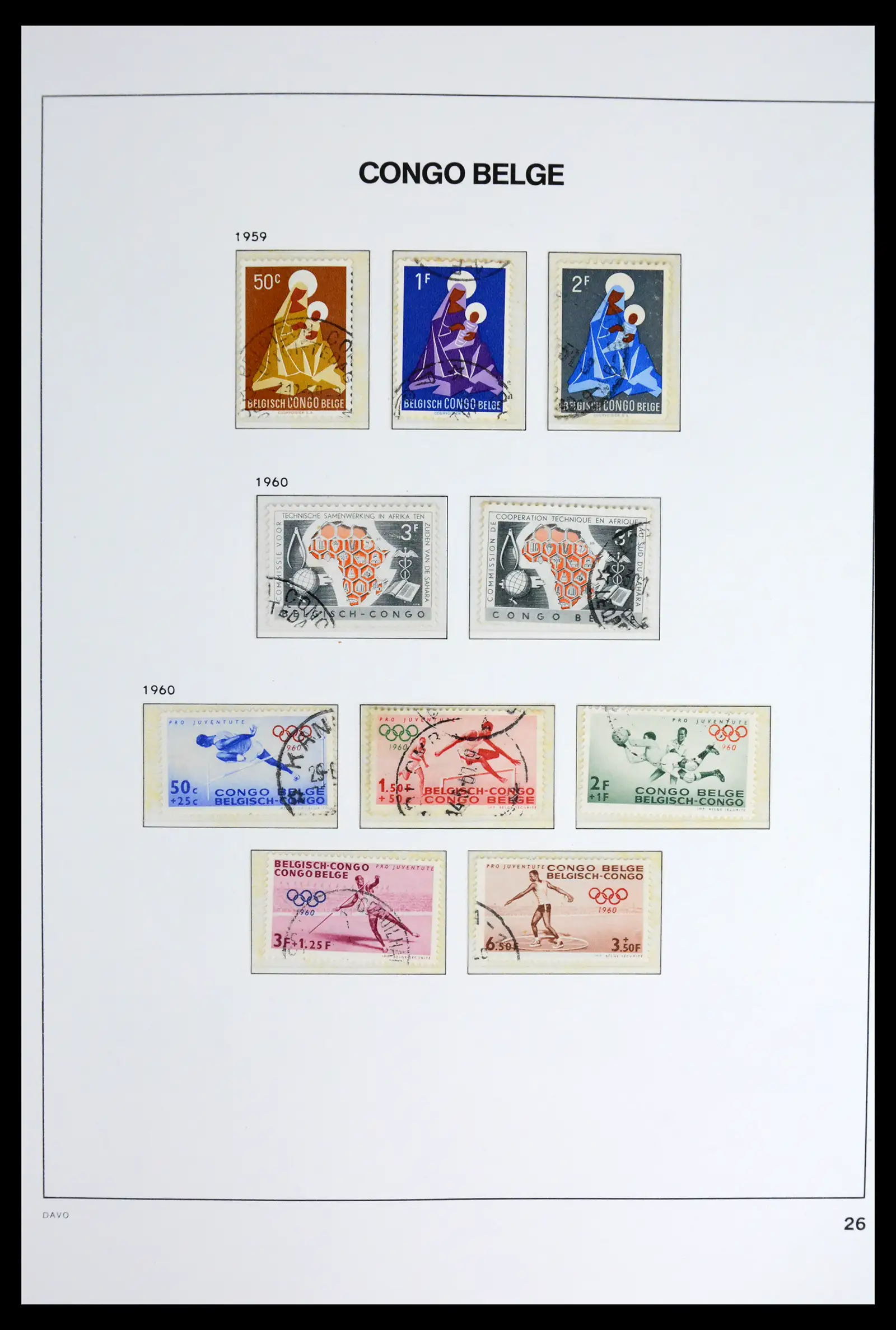 42188 0028 - Postzegelverzameling 42188 Belgisch Congo 1886-1960.