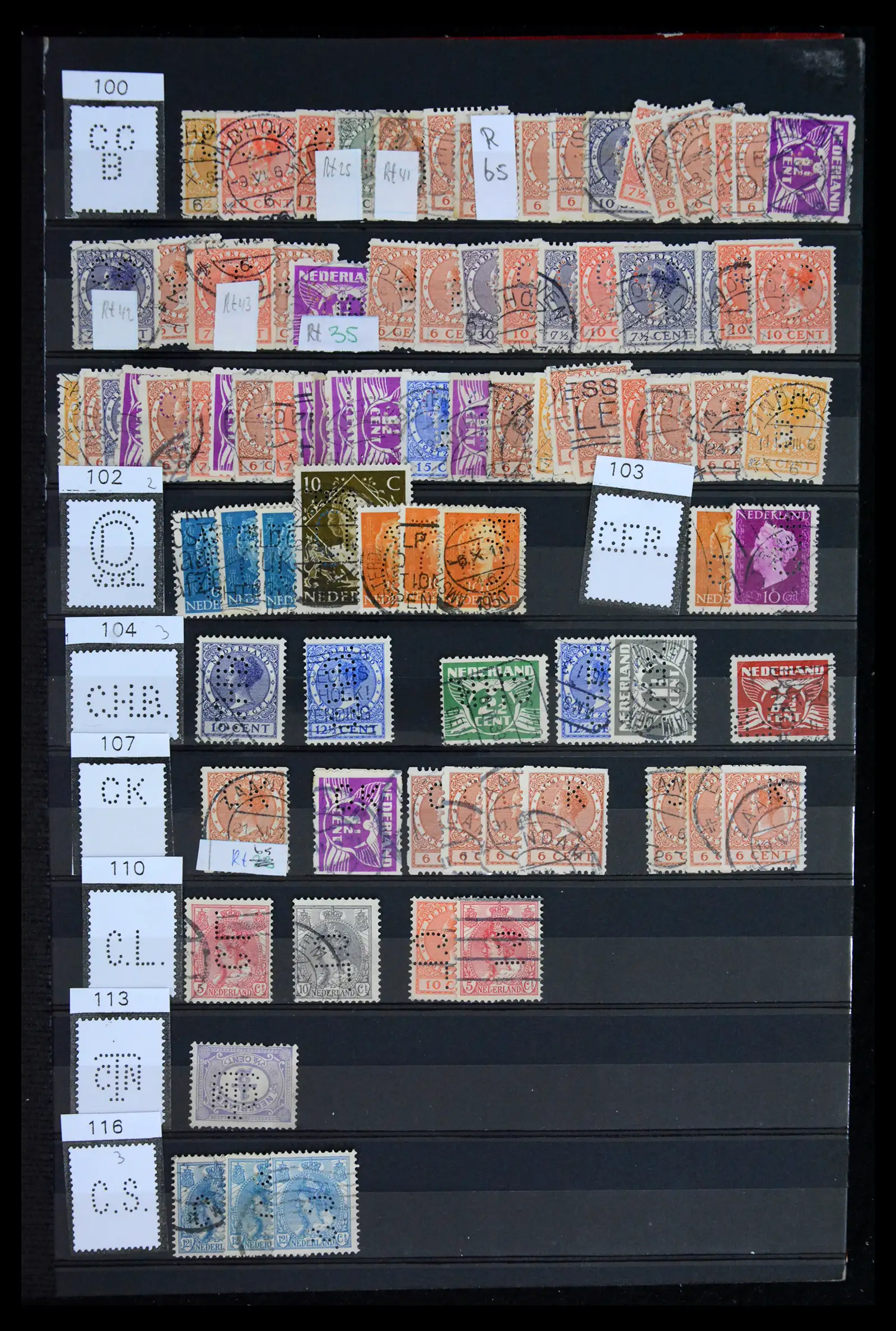 42202 0003 - Postzegelverzameling 42202 Nederland perfins 1891-1960.