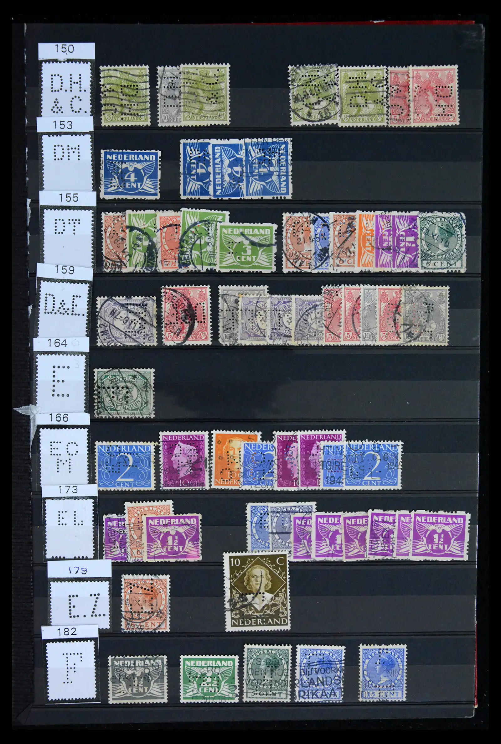 42202 0005 - Postzegelverzameling 42202 Nederland perfins 1891-1960.