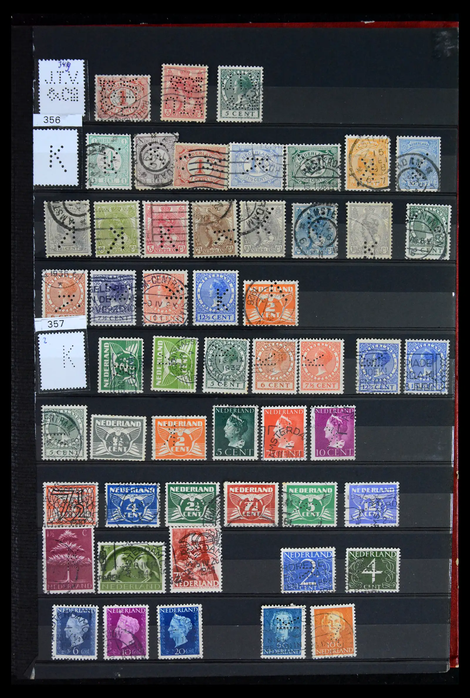 42202 0011 - Postzegelverzameling 42202 Nederland perfins 1891-1960.