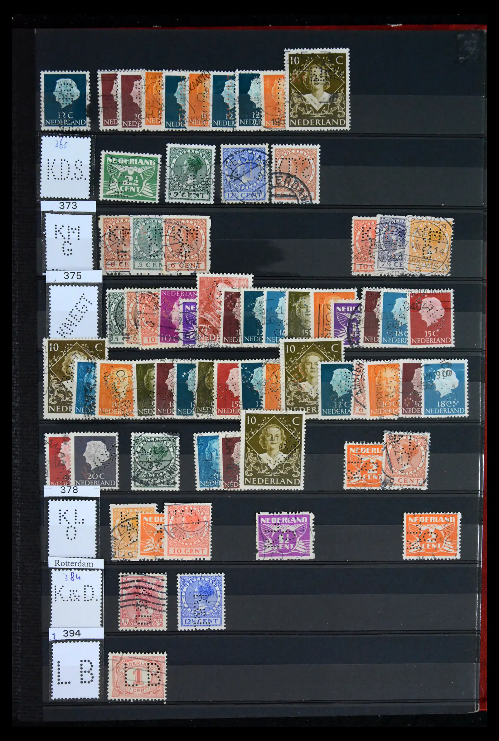 42202 0013 - Postzegelverzameling 42202 Nederland perfins 1891-1960.