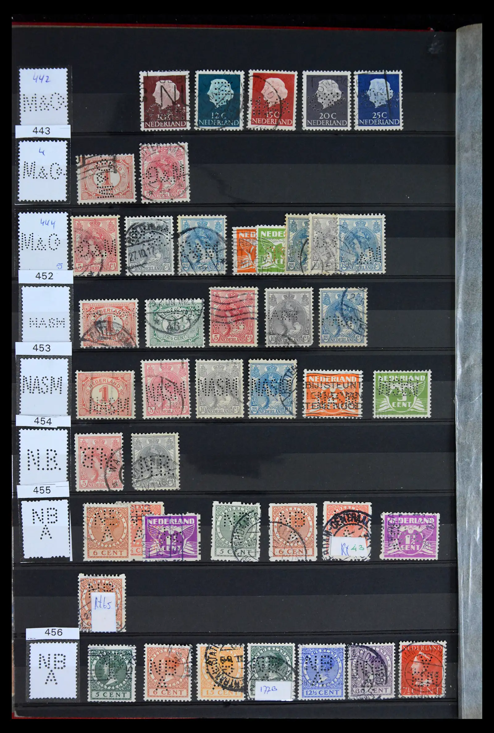 42202 0016 - Postzegelverzameling 42202 Nederland perfins 1891-1960.