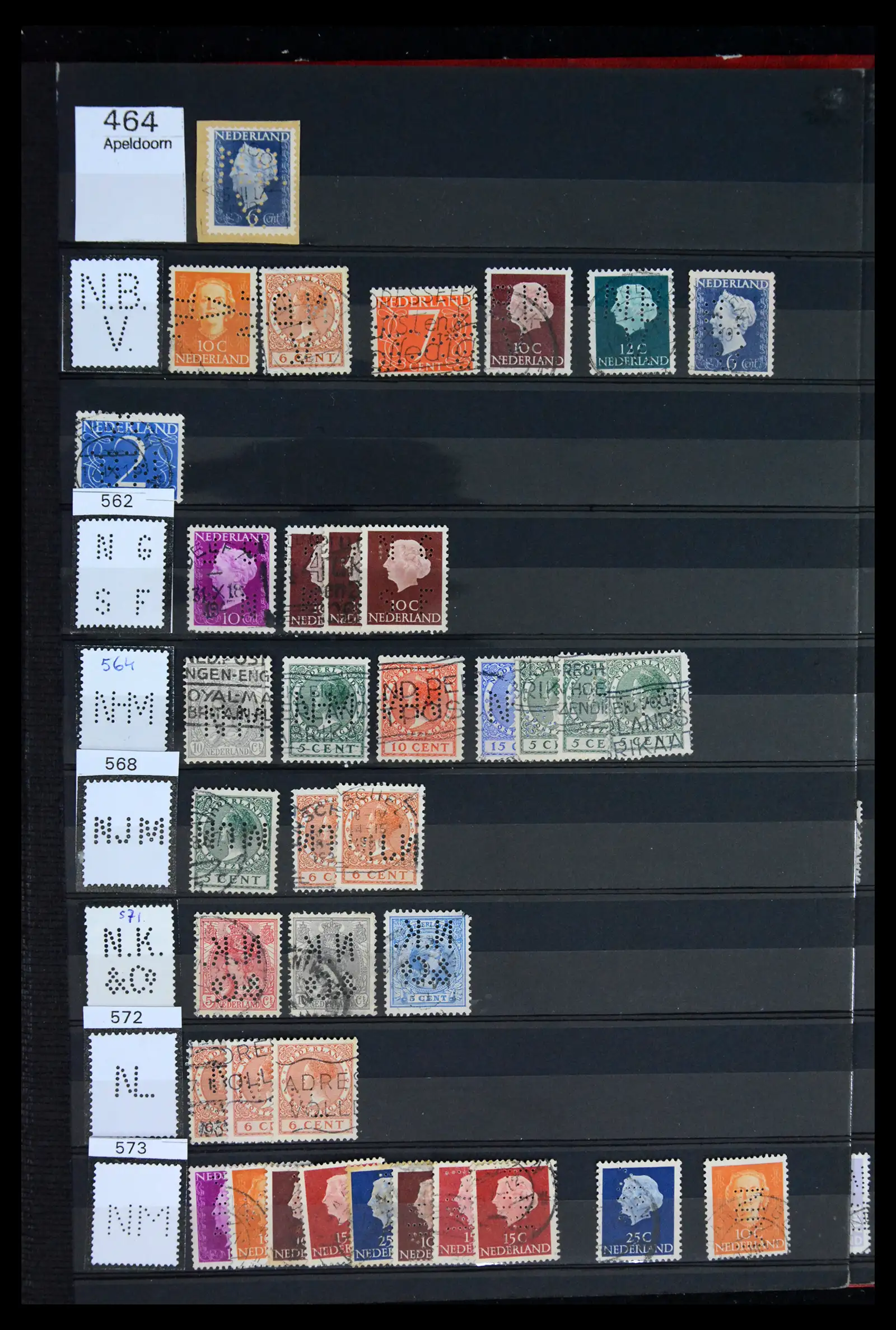 42202 0017 - Postzegelverzameling 42202 Nederland perfins 1891-1960.