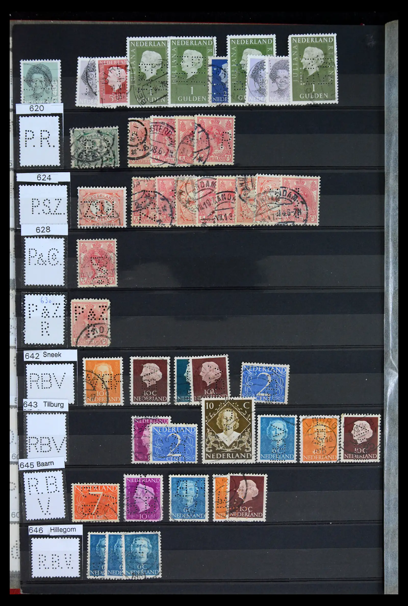 42202 0020 - Postzegelverzameling 42202 Nederland perfins 1891-1960.