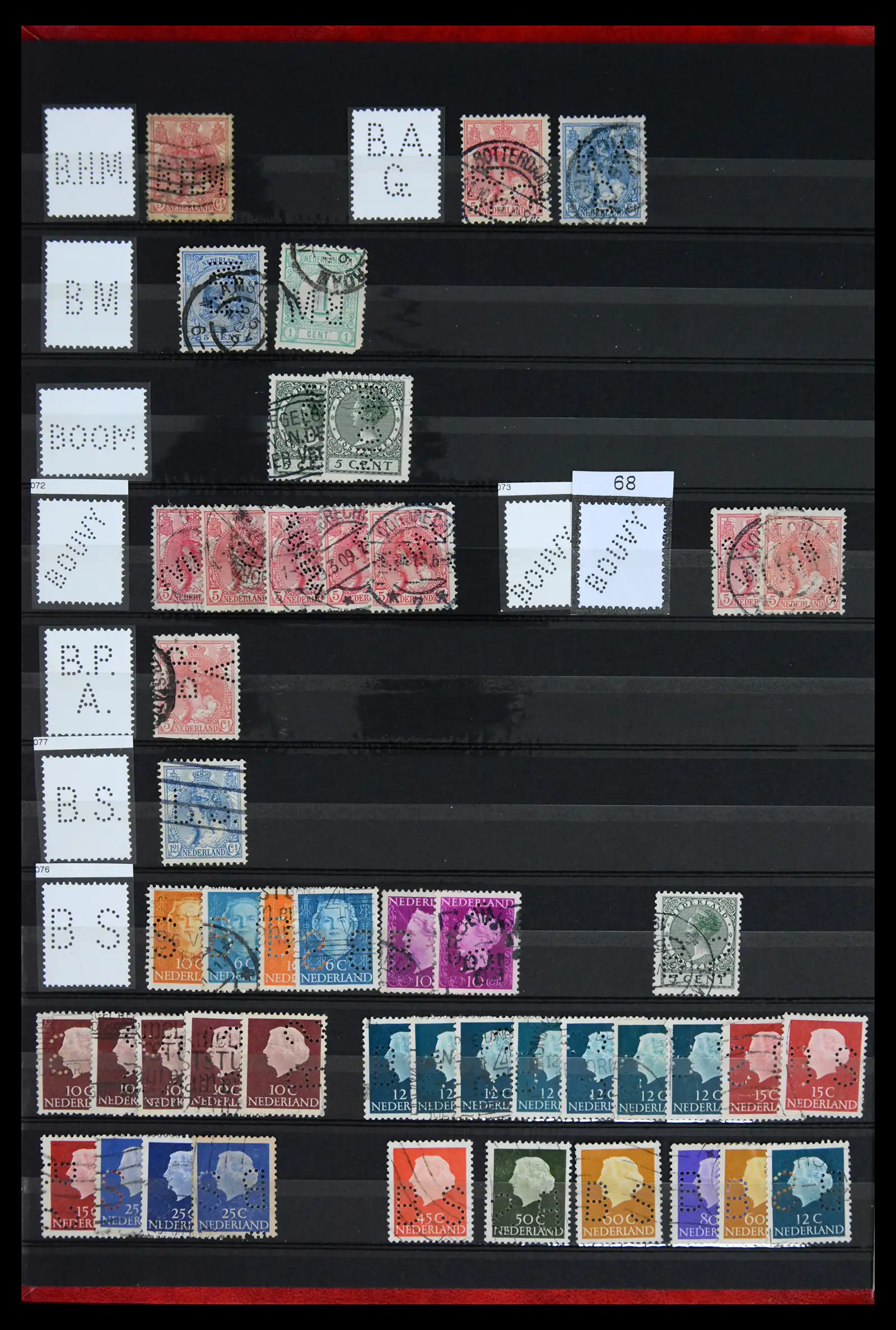 42202 0036 - Postzegelverzameling 42202 Nederland perfins 1891-1960.