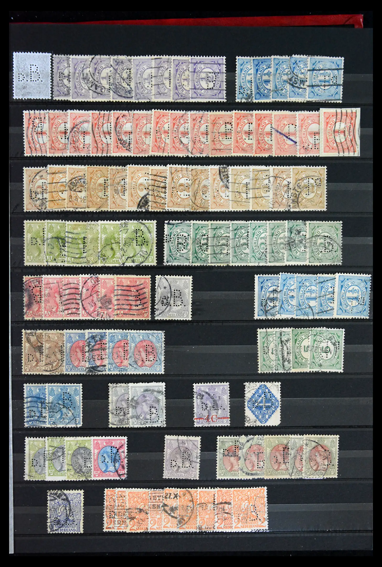 42202 0039 - Postzegelverzameling 42202 Nederland perfins 1891-1960.