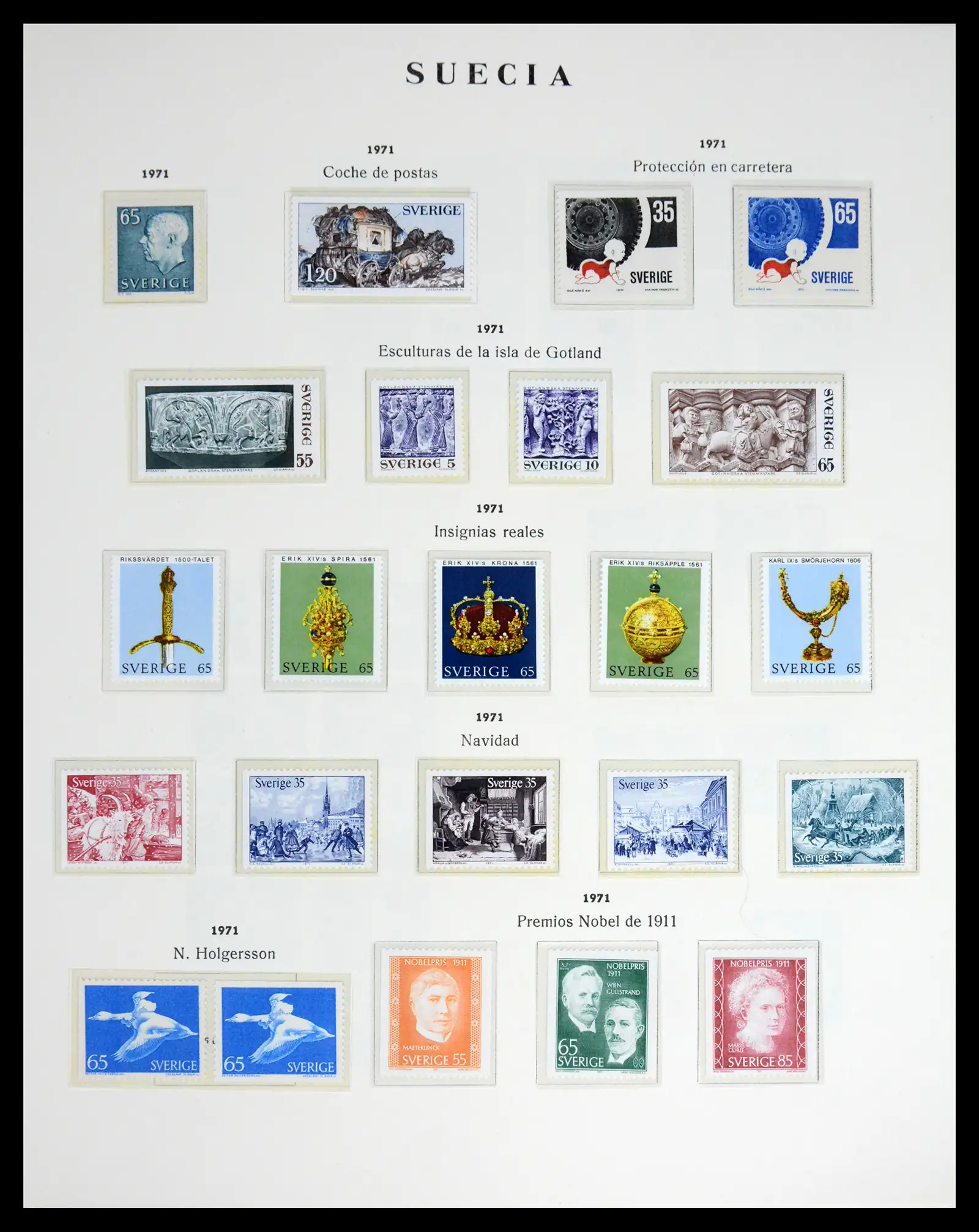 42217 0051 - Postzegelverzameling 42217 Zweden 1855-1979.