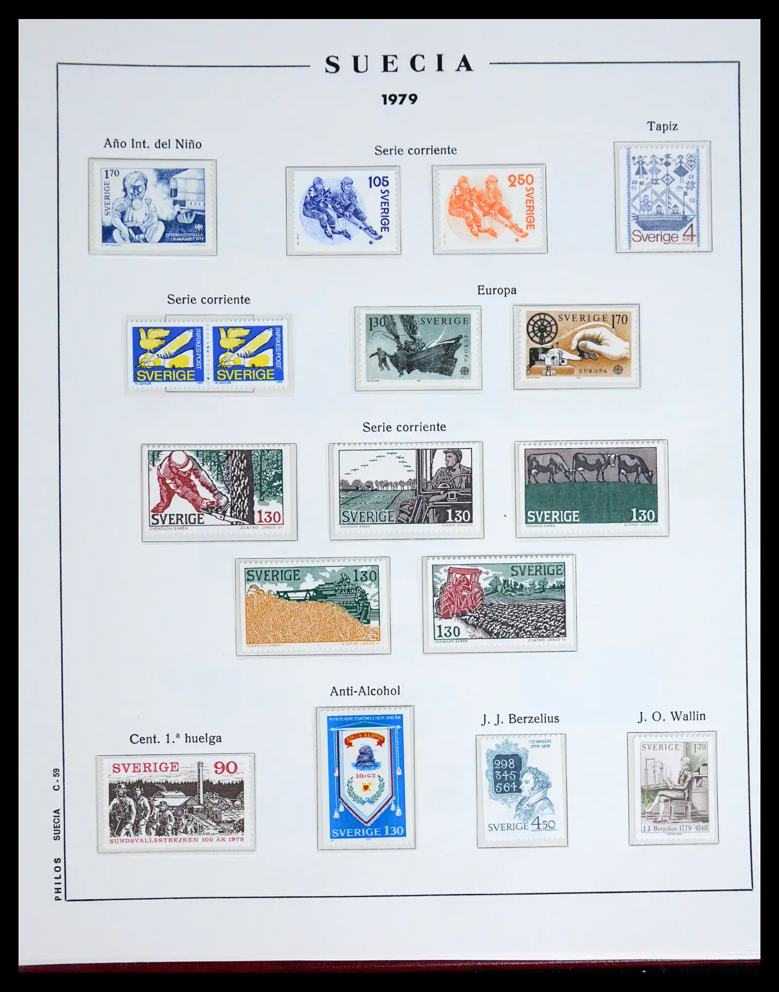 42217 0092 - Postzegelverzameling 42217 Zweden 1855-1979.