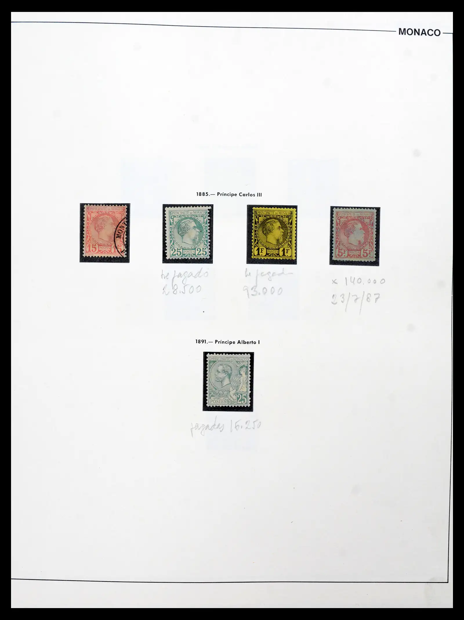 42219 0002 - Postzegelverzameling 42219 Monaco 1885-1962.