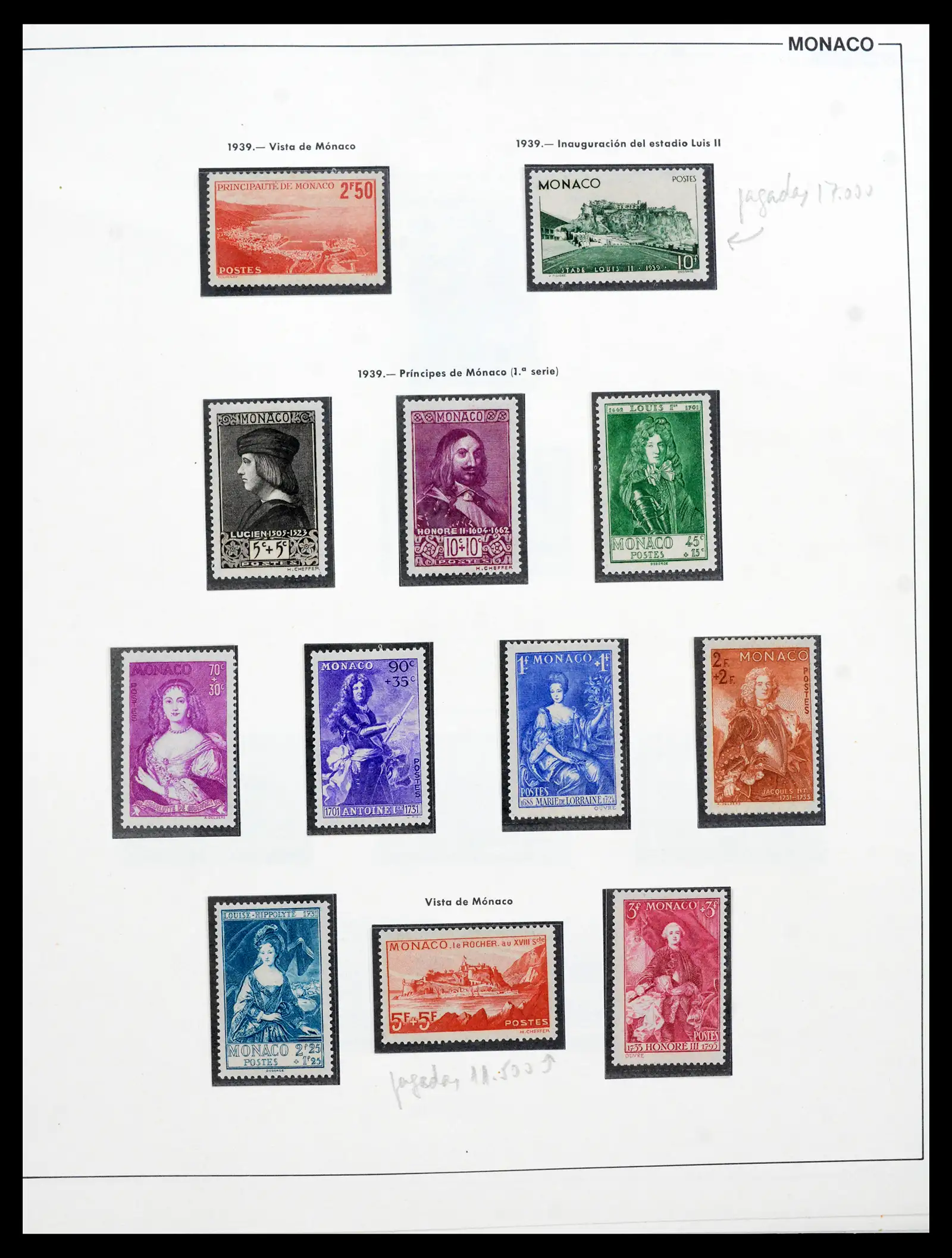 42219 0026 - Postzegelverzameling 42219 Monaco 1885-1962.