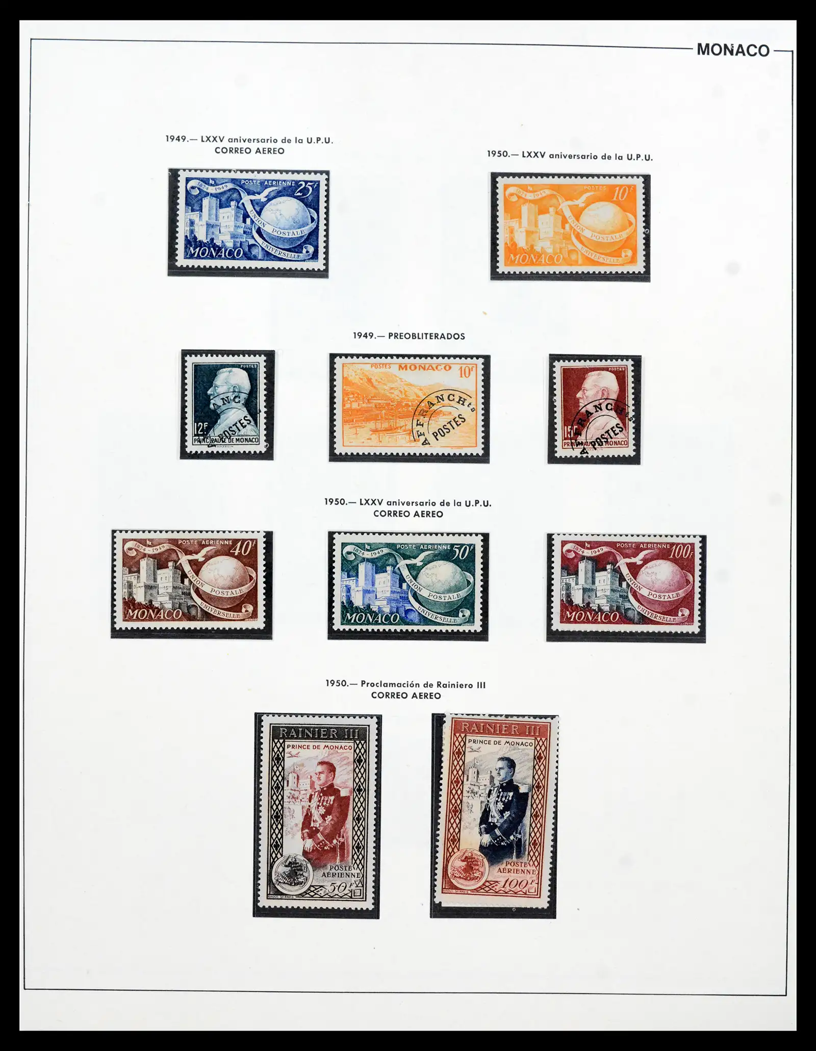 42219 0049 - Postzegelverzameling 42219 Monaco 1885-1962.