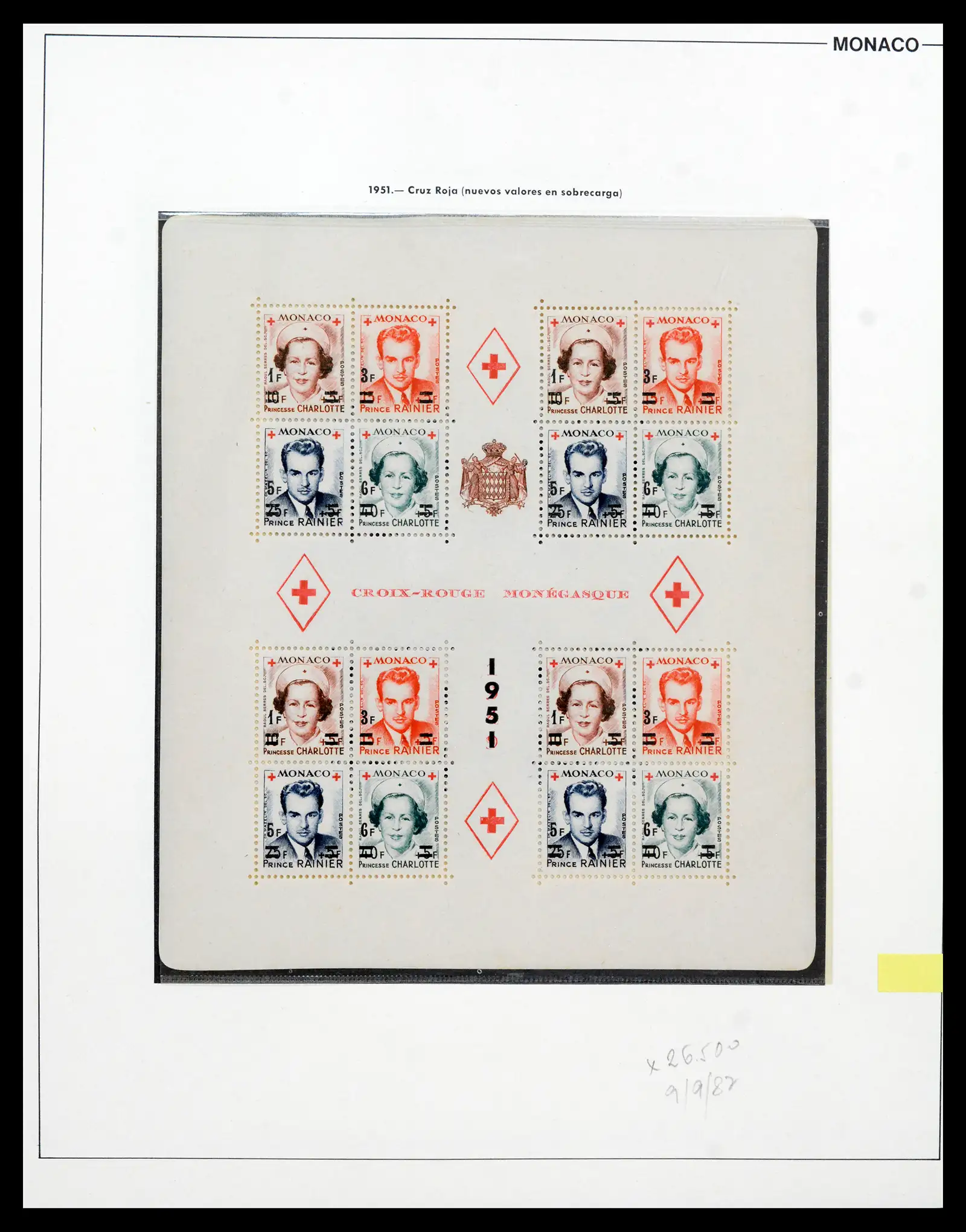 42219 0054 - Postzegelverzameling 42219 Monaco 1885-1962.