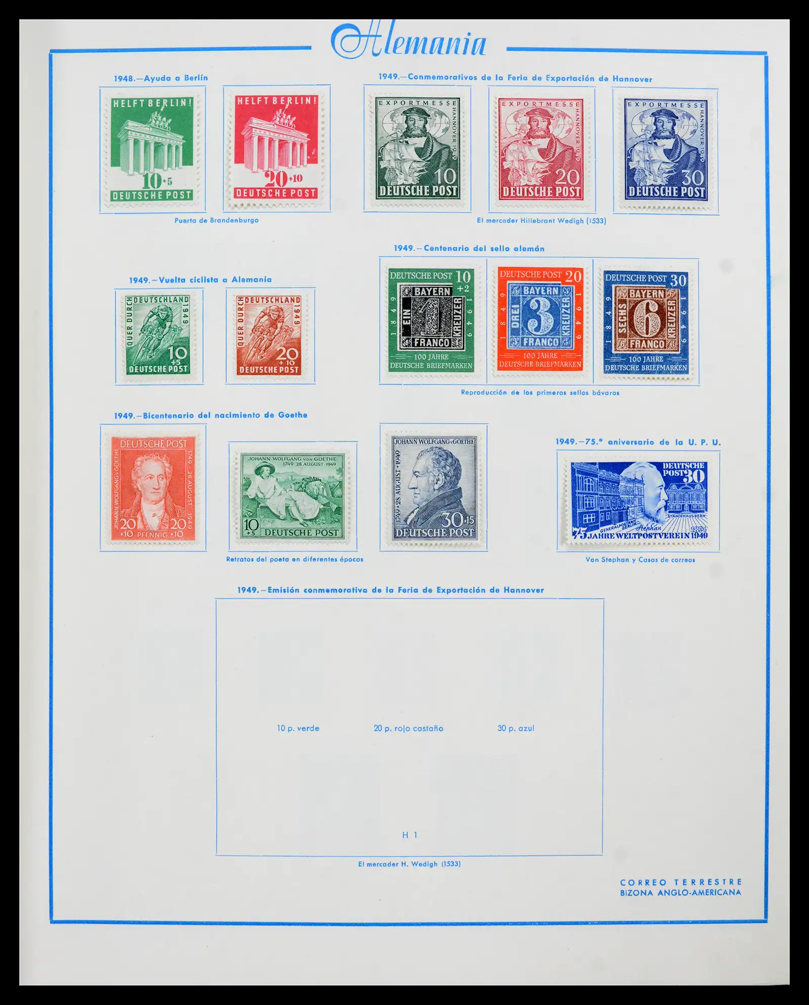 42224 0005 - Stamp collection 42224 Germany 1947-1962.
