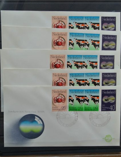 13015 Nederland 1974 dubbele koe op fdc! - Afbeelding 1