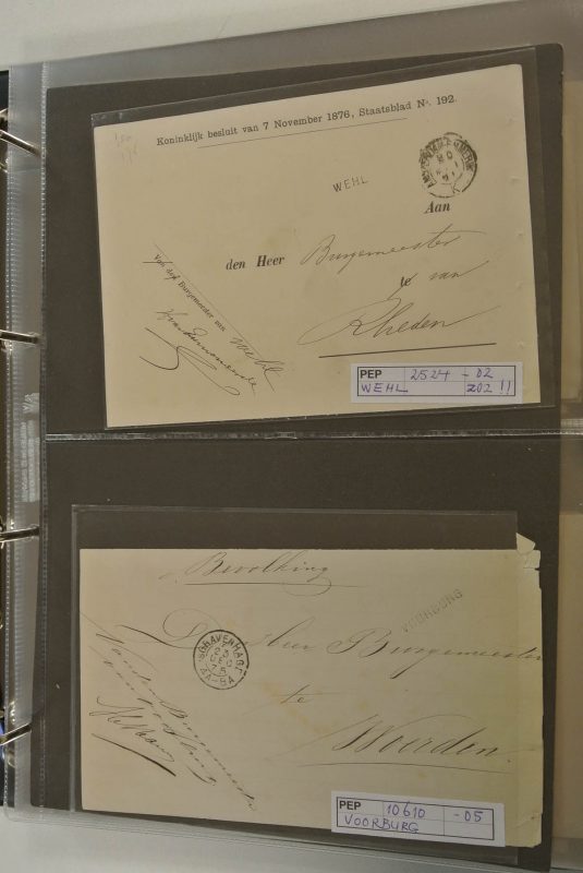 21718 Briefkaarten met gotische langstempels. - Afbeelding 1