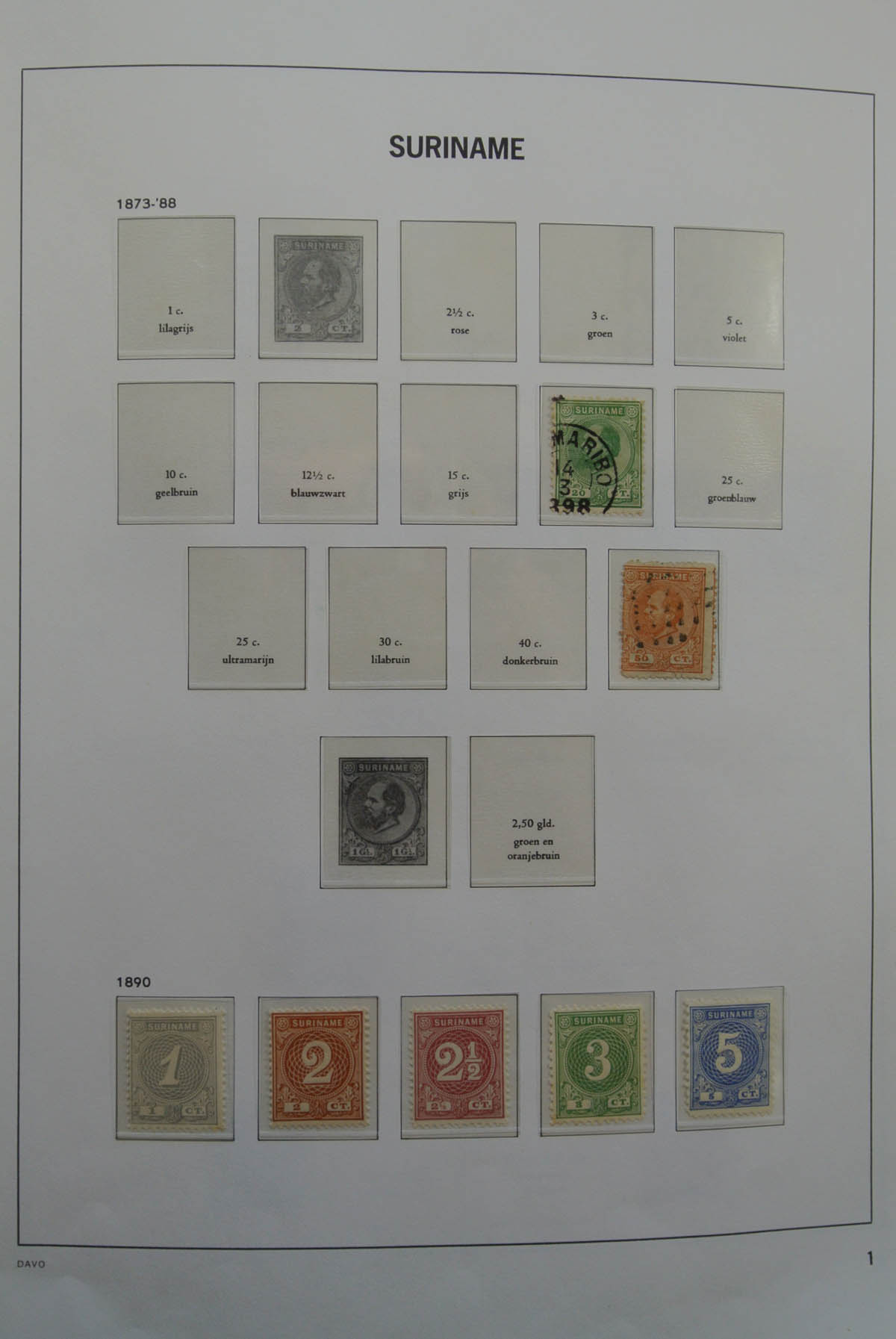 Postzegelverzameling 25219 Suriname 1873-2002. 25219 Suriname 1873-2002. - Afbeelding 1