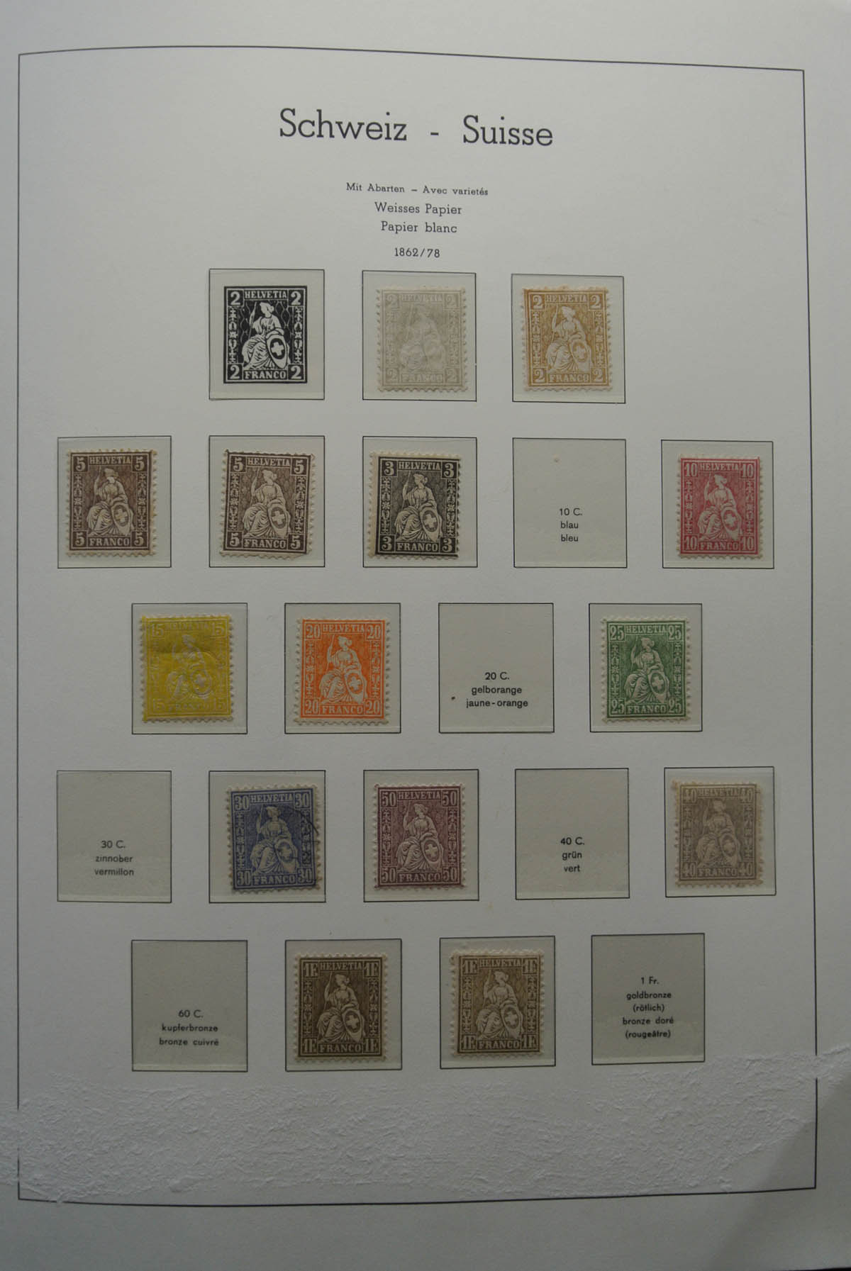 Postzegelverzameling Zwitserland 1862-1960. 25522 Zwitserland 1862-1960. - Afbeelding 1