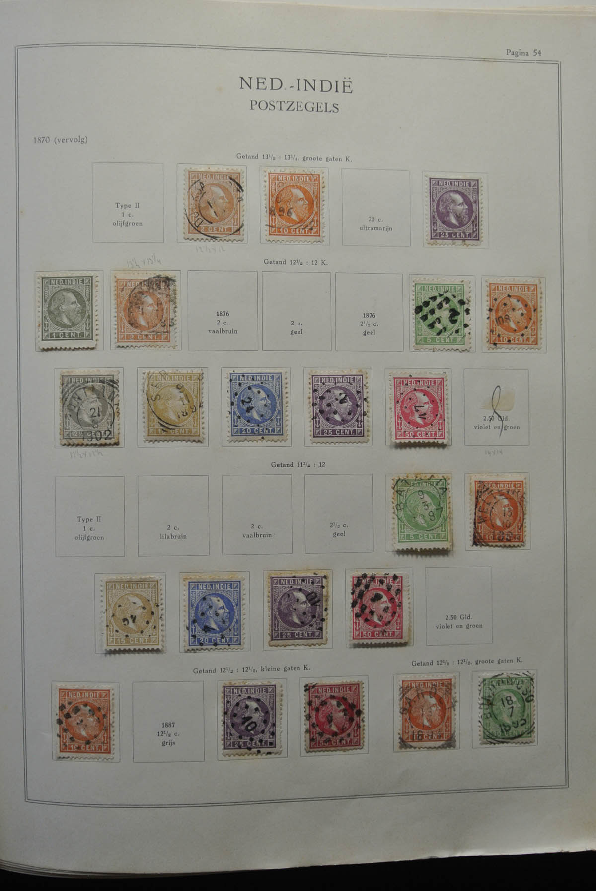 Postzegelverzameling 25523 Nederlandse koloniën 1864-1945. 25523 Nederlandse koloniën 1864-1945. - Afbeelding 1