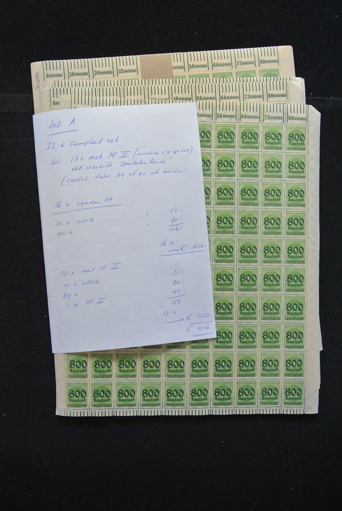 25840 Duitse Rijk infla vellen.