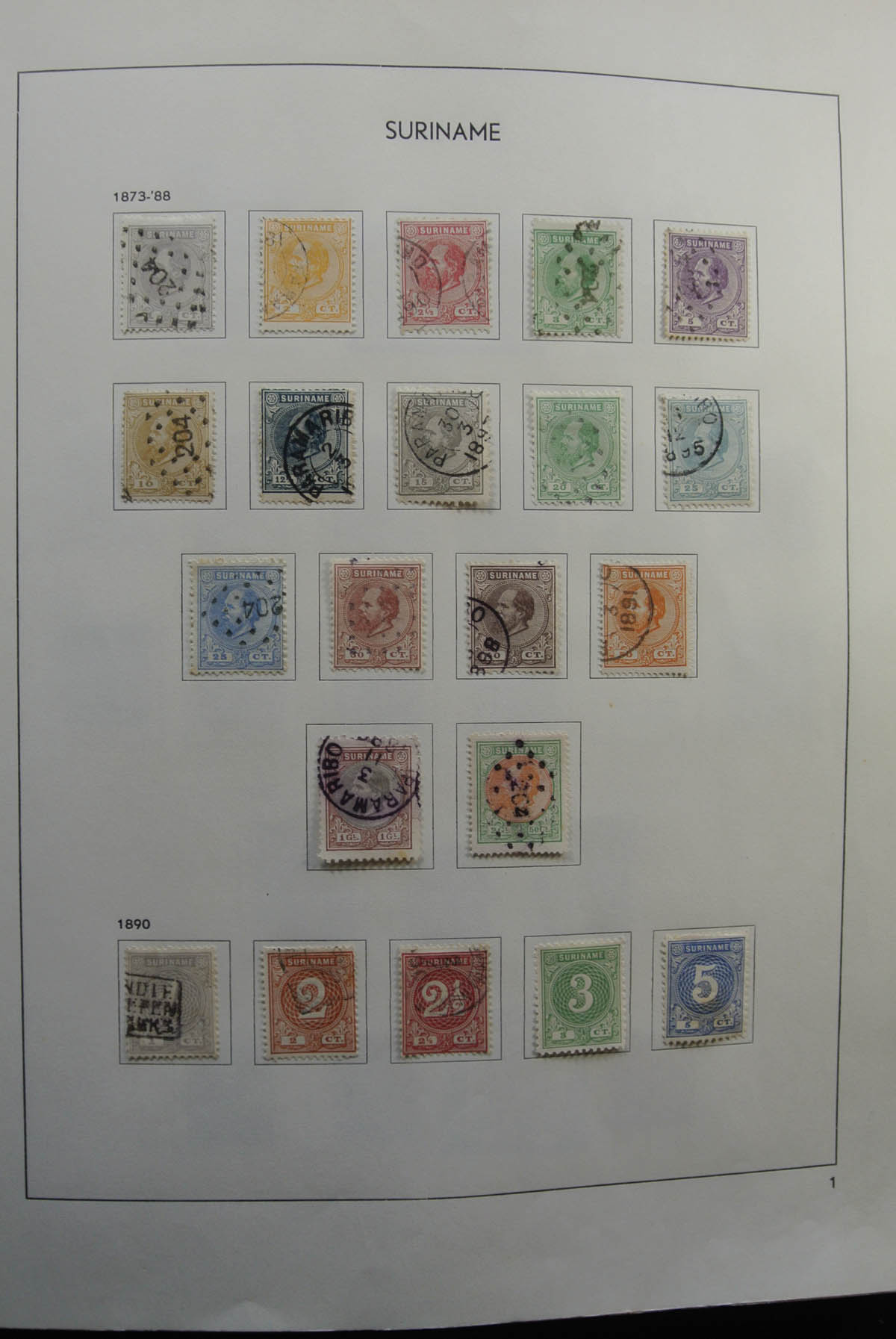 Postzegelverzameling 26280 Suriname 1873-1990. 26280 Suriname 1873-1990. - Afbeelding 1