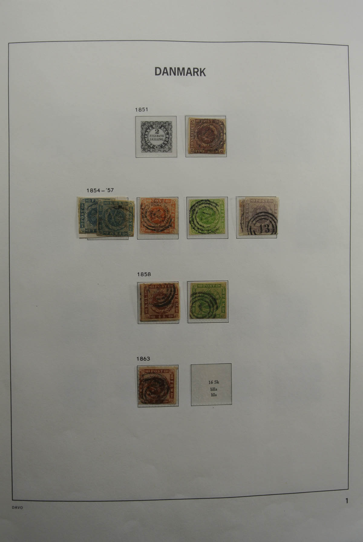 Postzegelverzameling Denemarken 1851-1998. 26307 Denemarken 1851-1998. - Afbeelding 1