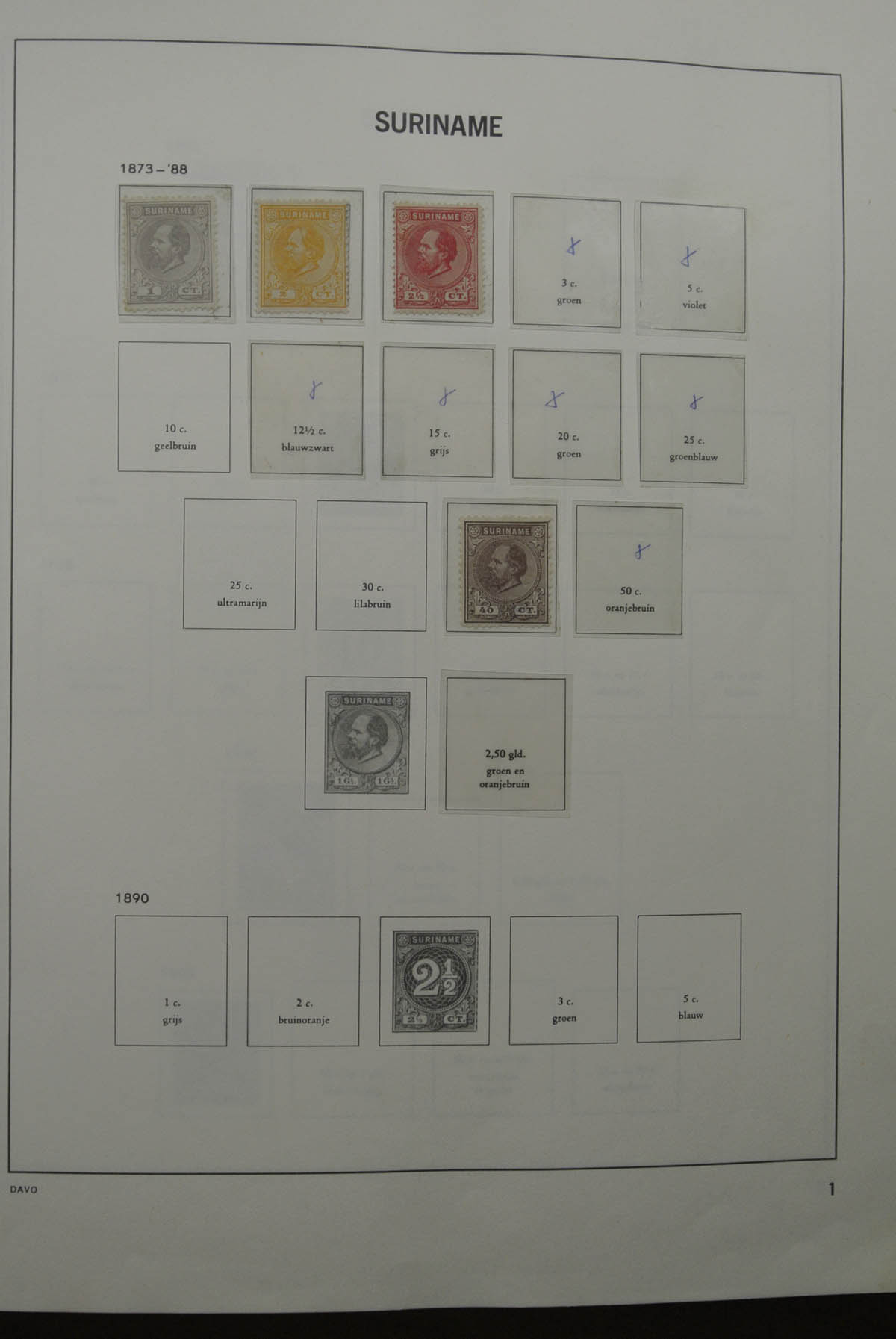 Postzegelverzameling 26516 Suriname 1873-1981. 26516 Suriname 1873-1981. - Afbeelding 1