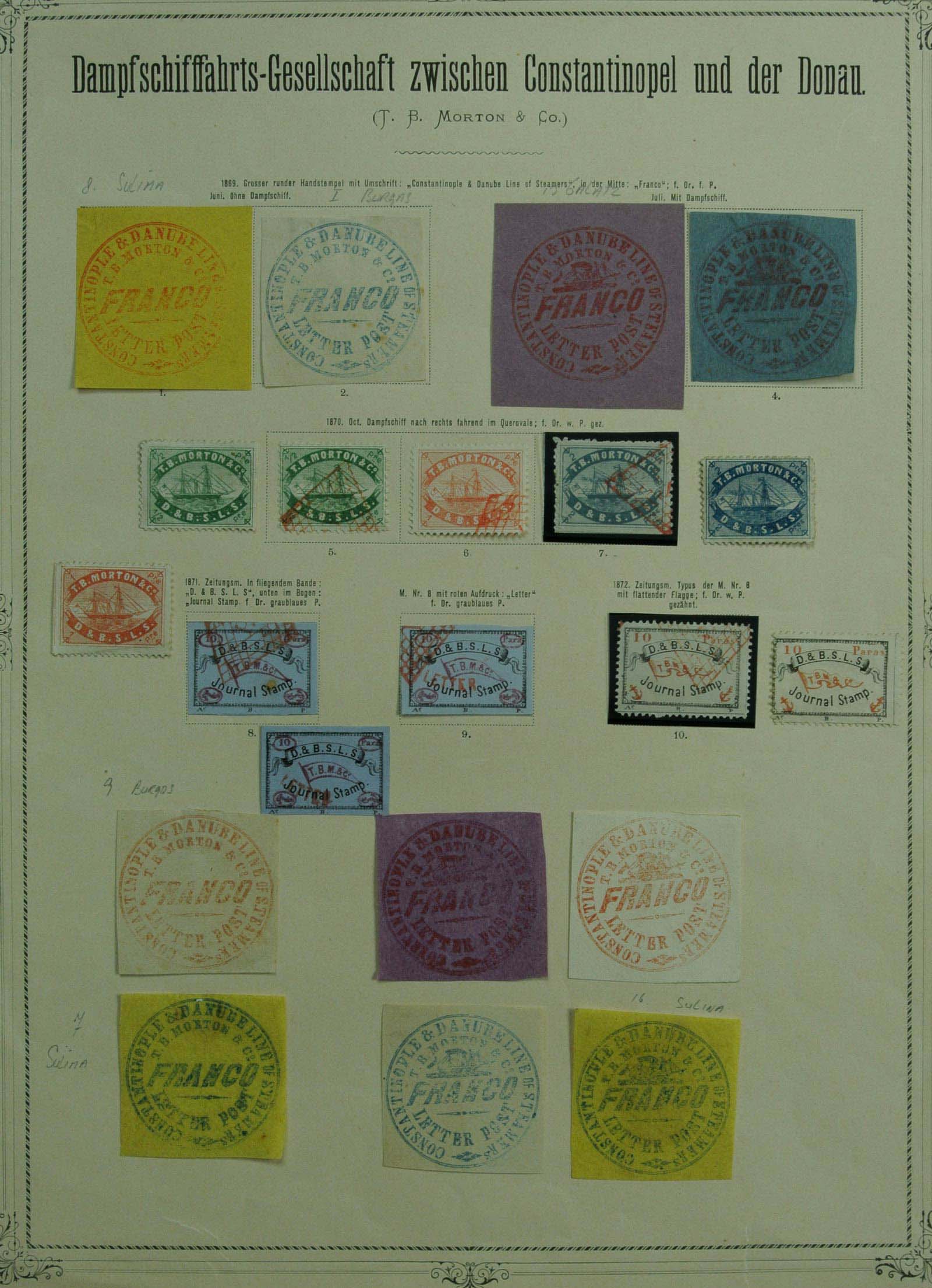 Postzegelverzameling 27094 Oostenrijk-Turkije scheepszegels. 27094 Oostenrijk-Turkije scheepszegels. - Afbeelding 1