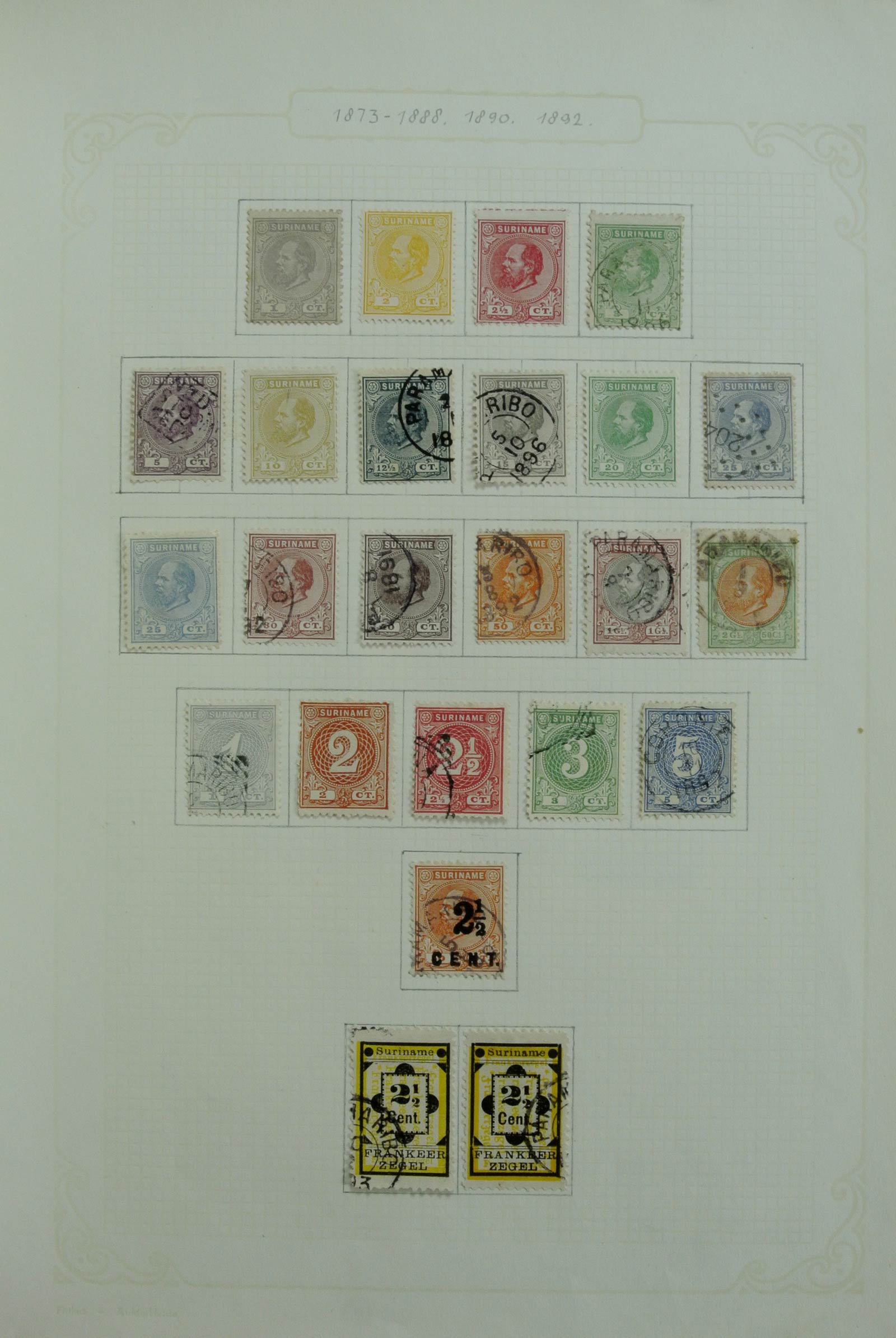 Postzegelverzameling Suriname 1873-1975. 27104 Suriname 1873-1975. - Afbeelding 1