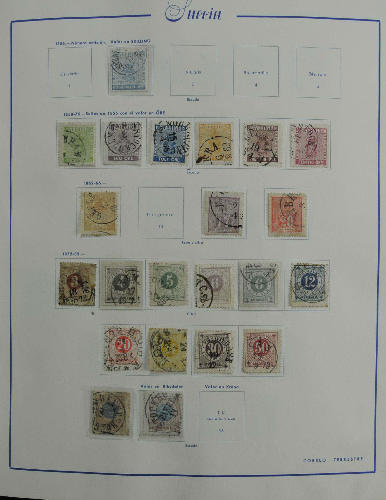 Postzegelverzameling Zweden 1855-1997. 27175 Zweden 1855-1997. - Afbeelding 1