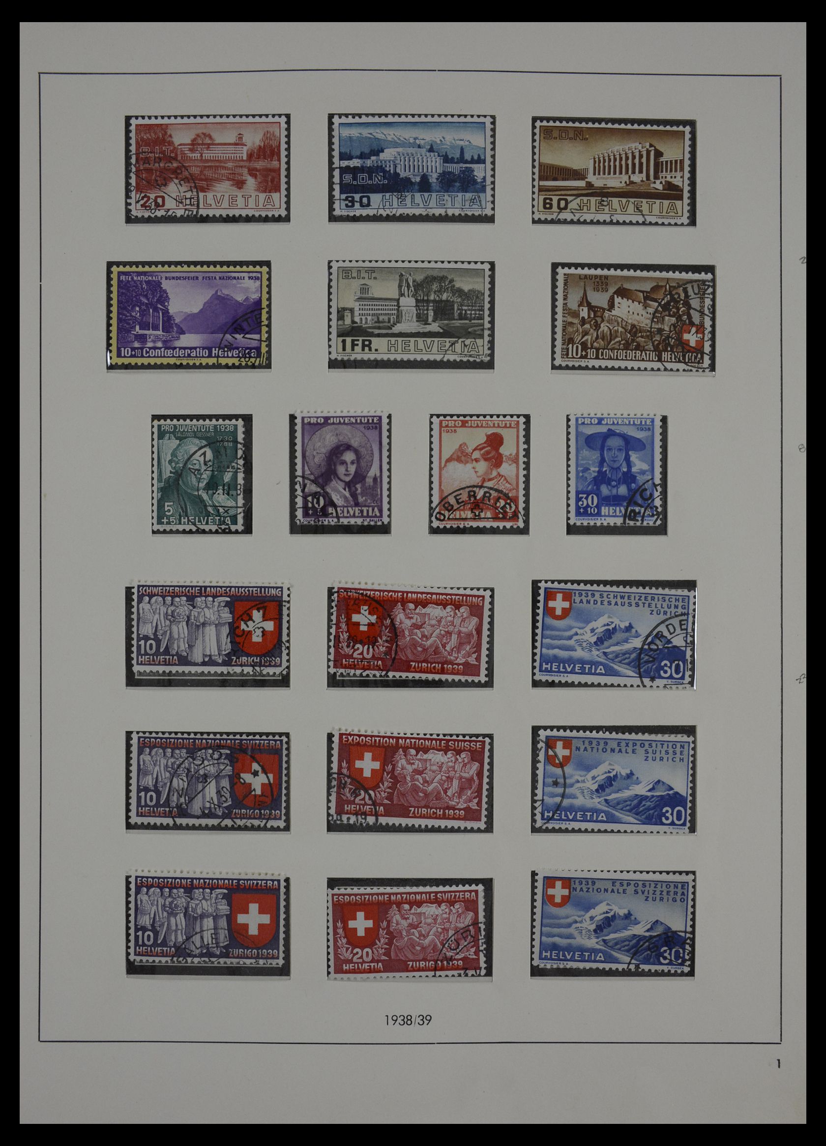 Postzegelverzameling 27394 Zwitserland 1938-1976. 27394 Zwitserland 1938-1976. - Afbeelding 1