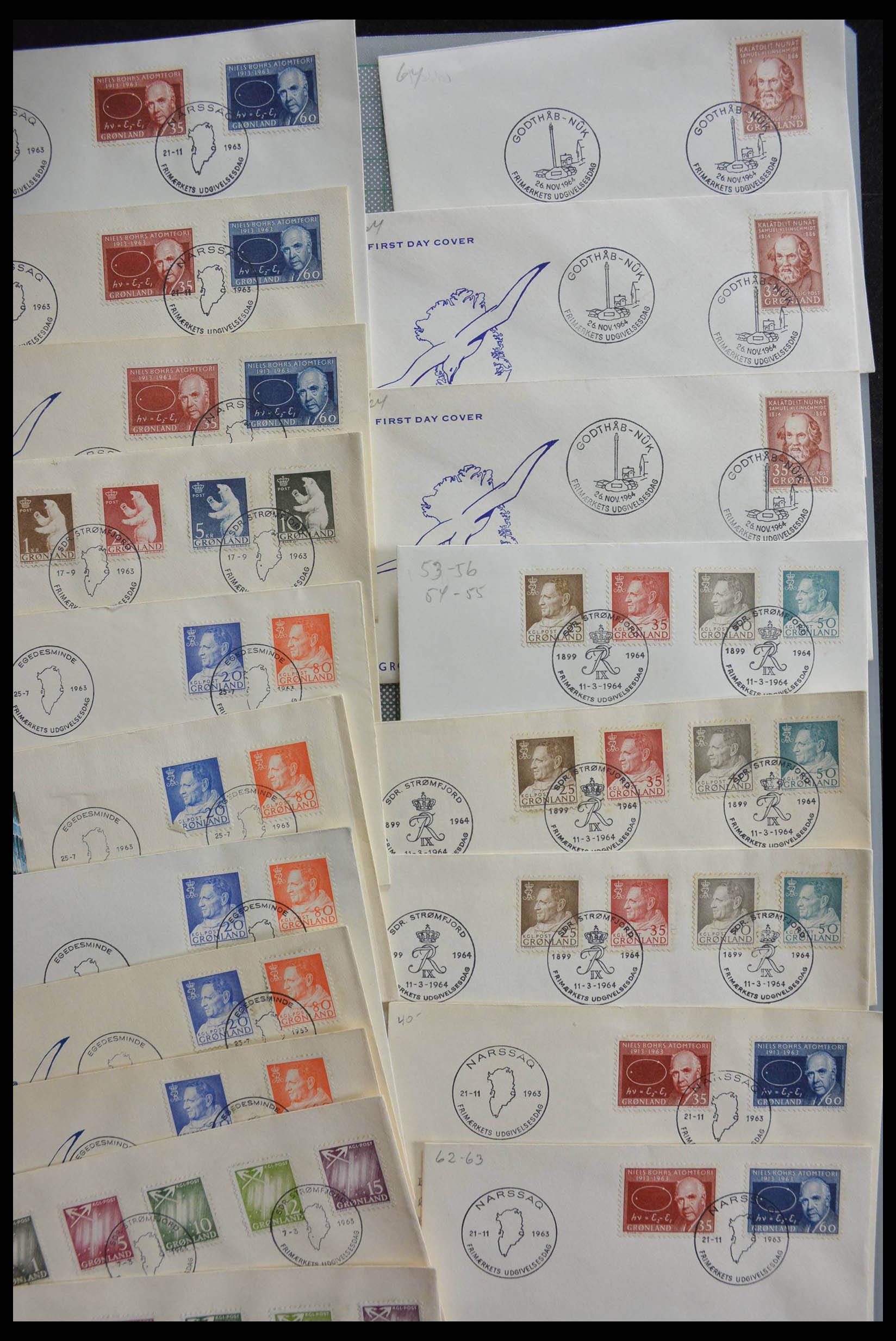 27721 Groenland FDC's 1959-1996.