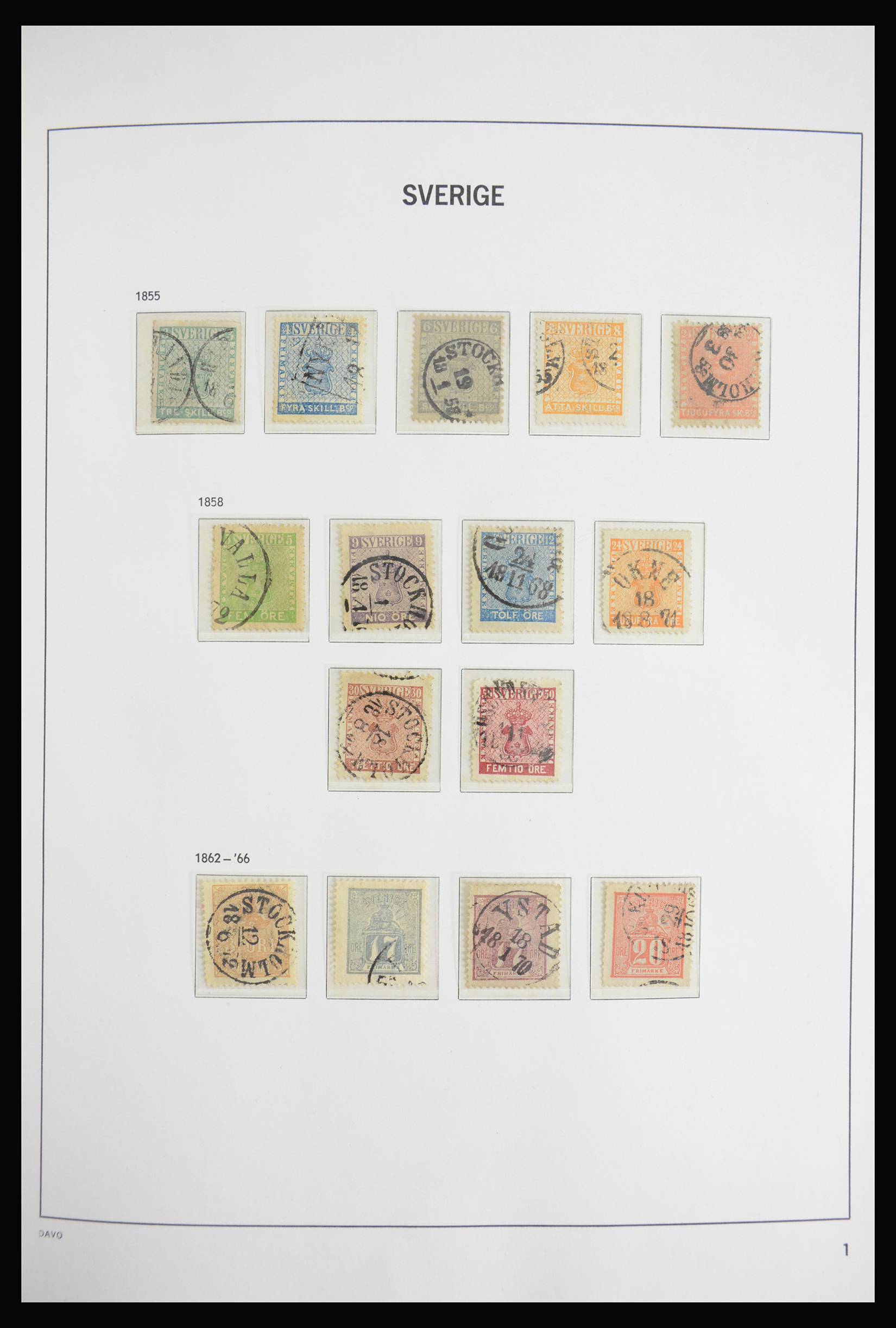 Postzegelverzameling 27901 Zweden 1855-1996. 27901 Zweden 1855-1996. - Afbeelding 1