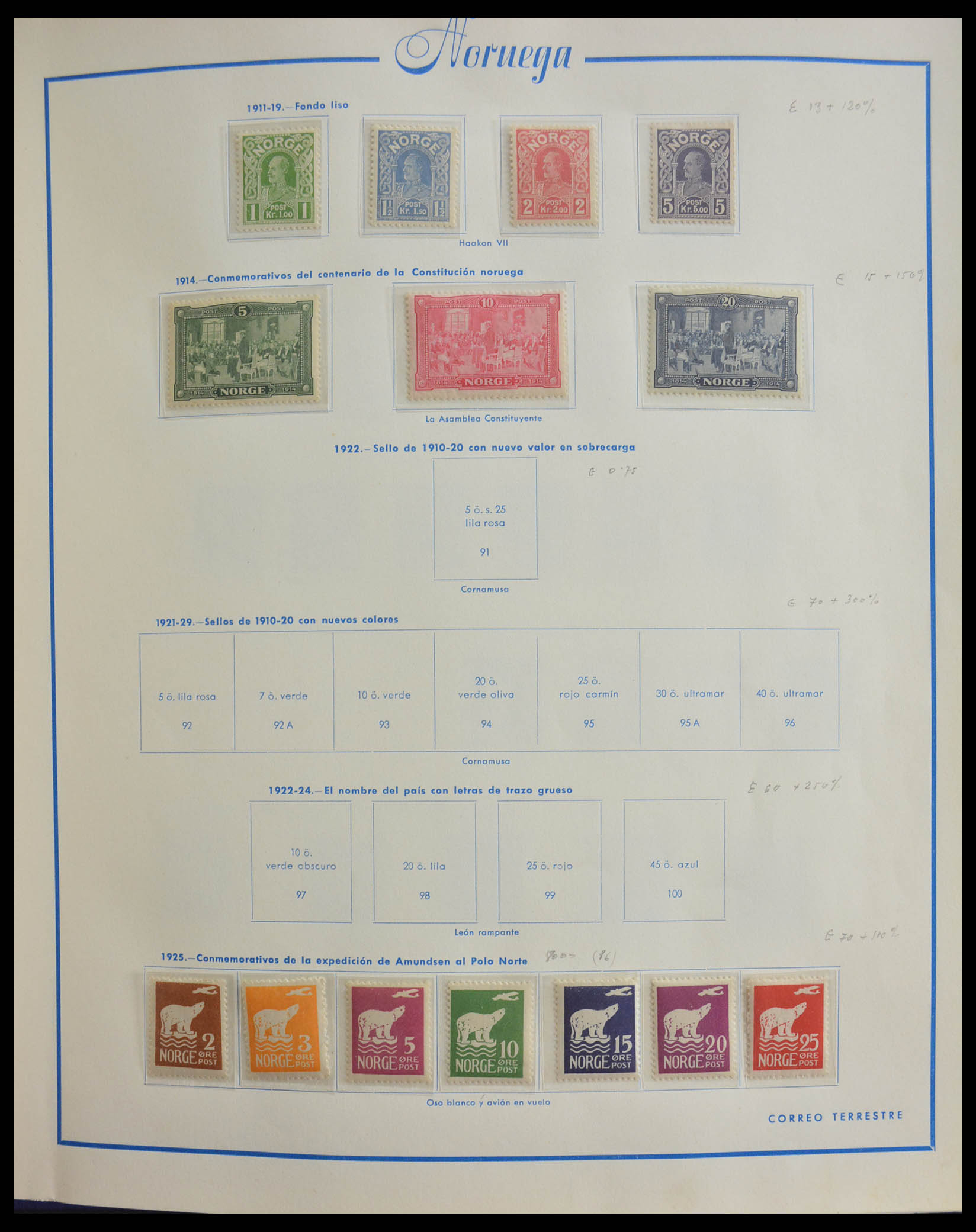 Postzegelverzameling Noorwegen 1911-1993. 28053 Noorwegen 1911-1993. - Afbeelding 1