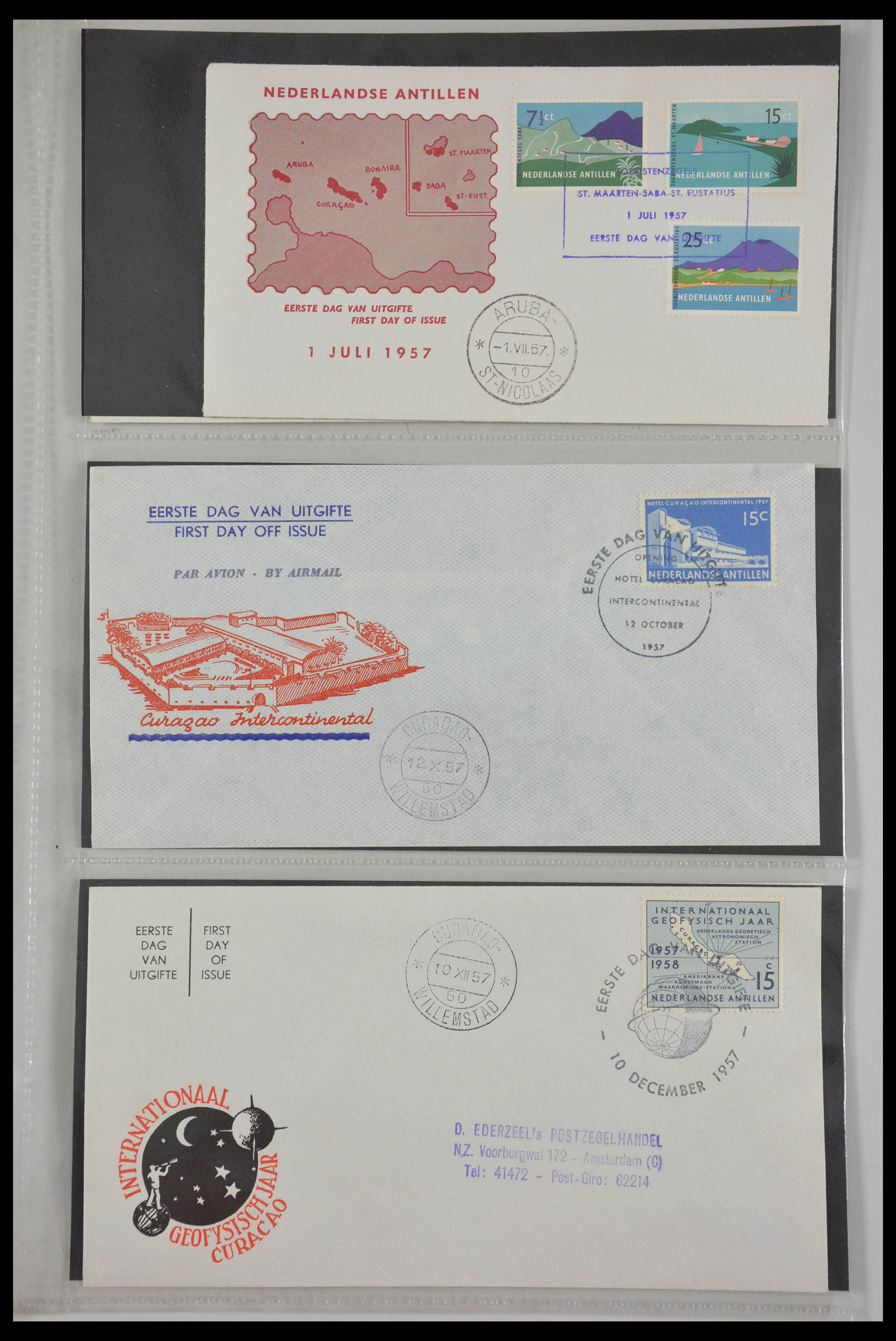 Postzegelverzameling 28165 Nederlandse Antillen FDC's 1957-1981. 28165 Nederlandse Antillen FDC's 1957-1981. - Afbeelding 1