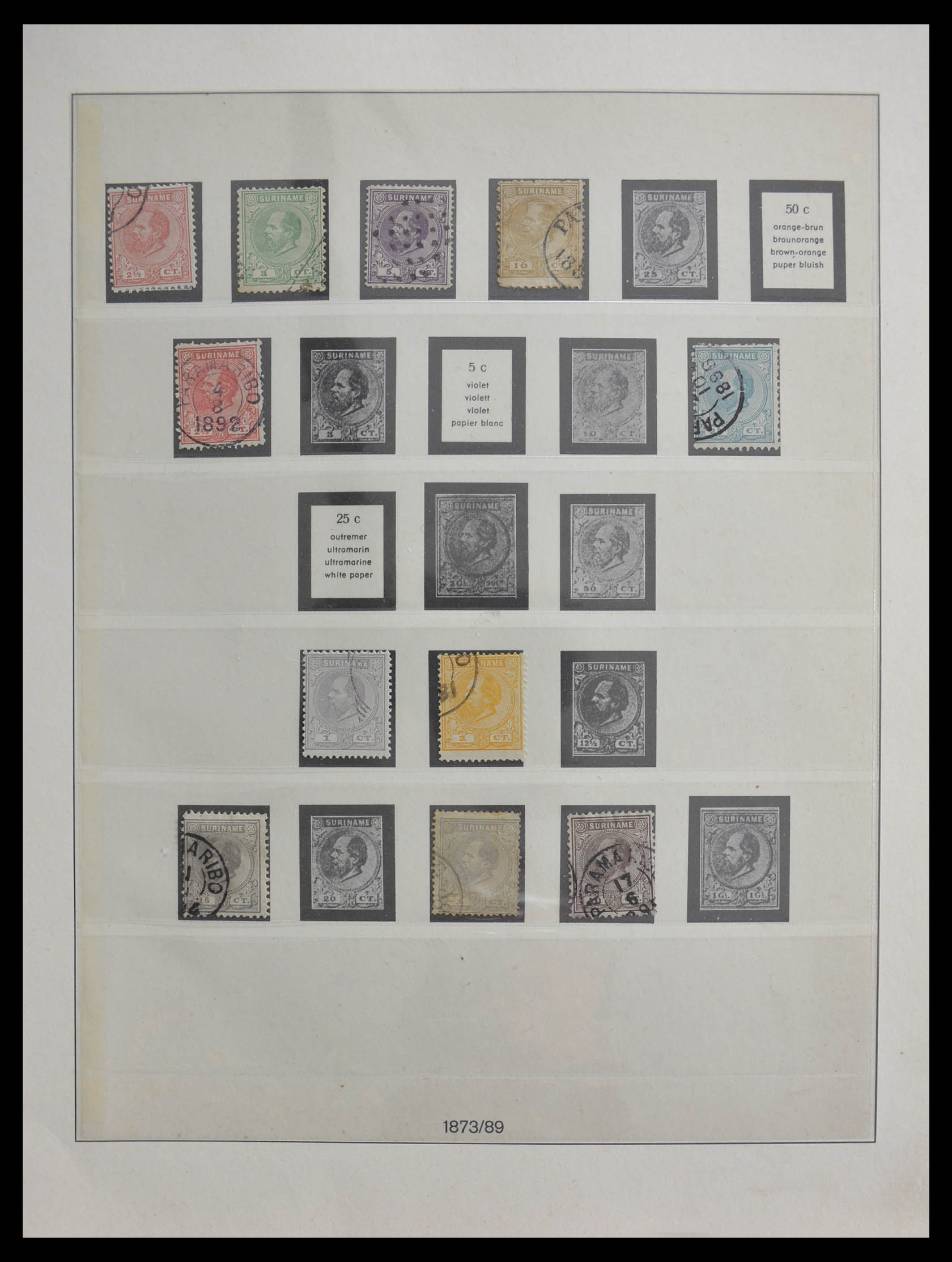 Postzegelverzameling 28413 Suriname 1873-1963. 28413 Suriname 1873-1963. - Afbeelding 1