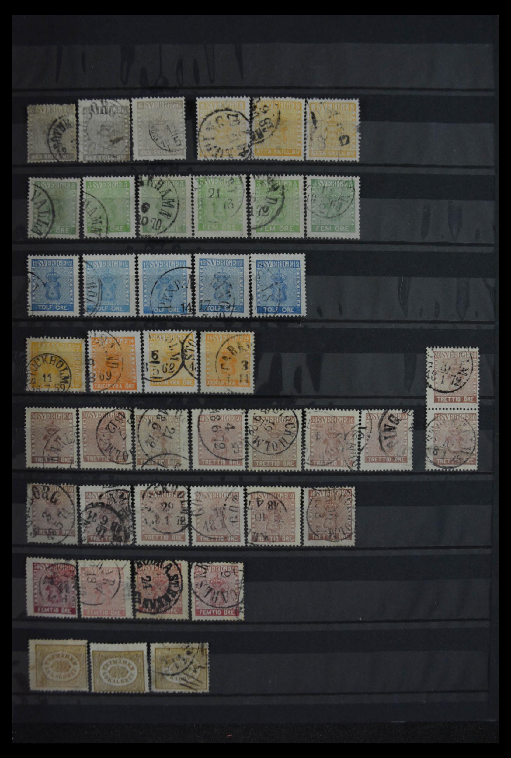 Postzegelverzameling Zweden 1855-1940. 29864 Zweden 1855-1940. - Afbeelding 1