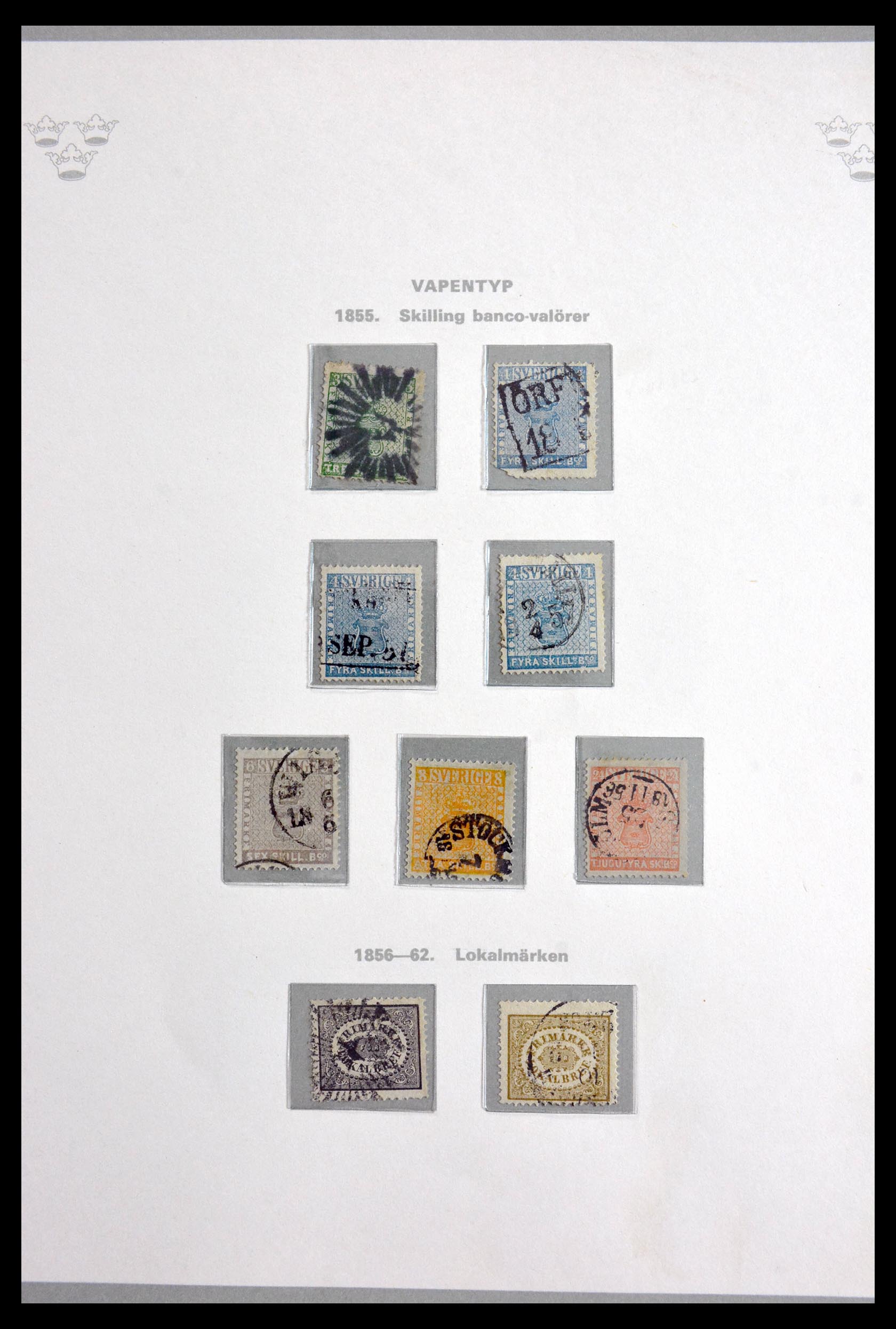 Postzegelverzameling Zweden 1855-1949. 29923 Zweden 1855-1949. - Afbeelding 1