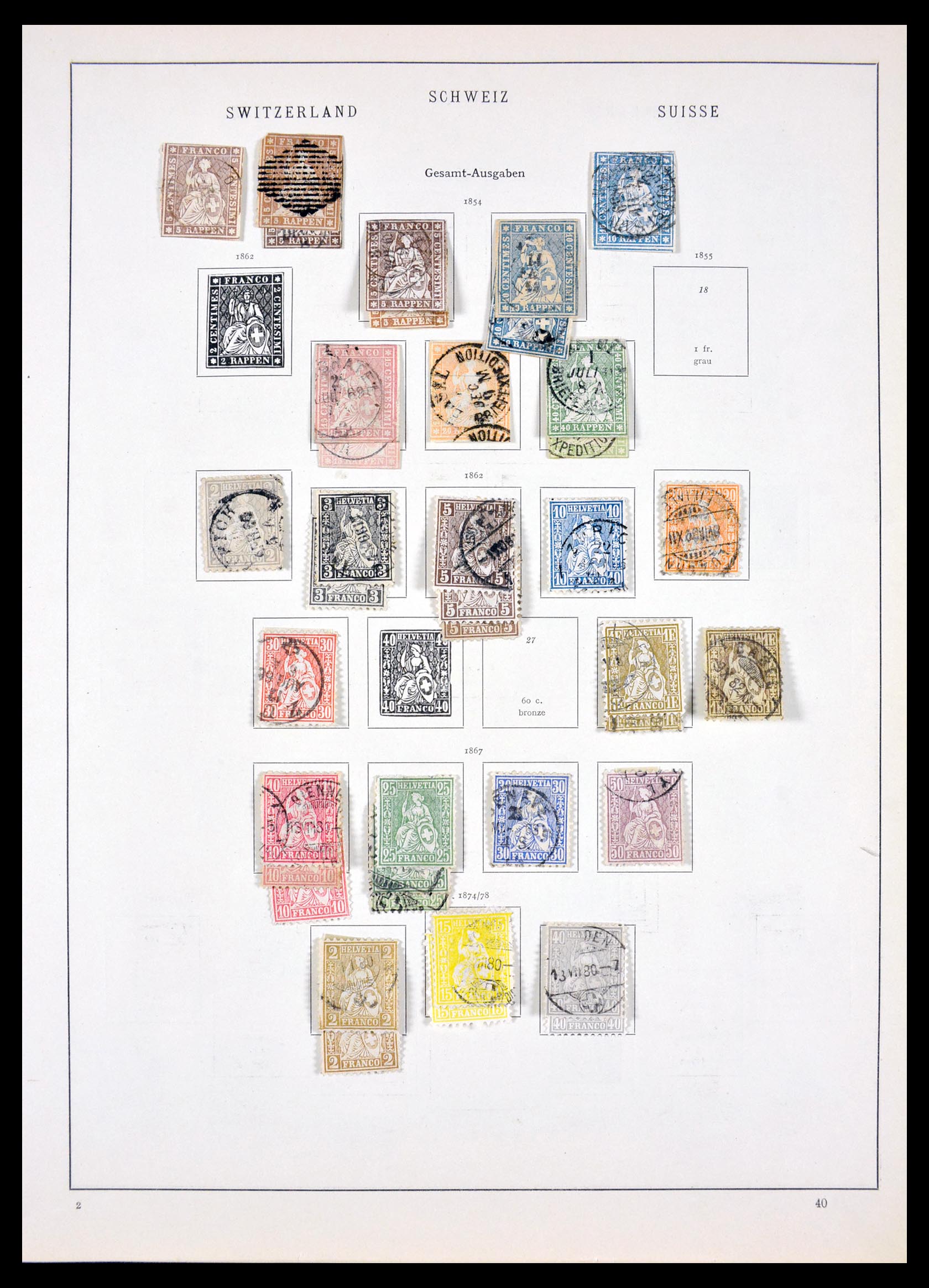 Postzegelverzameling 29967 Zwitserland 1850-1950. 29967 Zwitserland 1850-1950. - Afbeelding 1