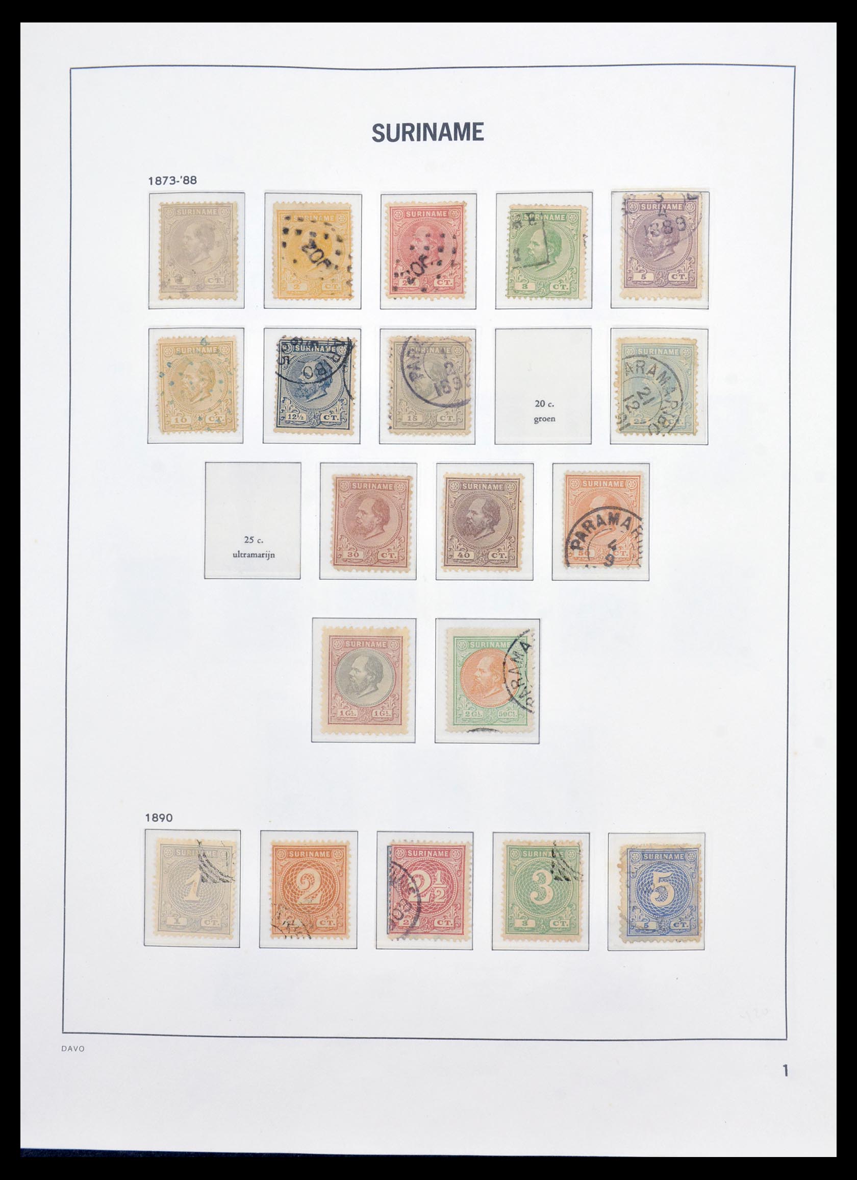 Postzegelverzameling 30058 Suriname 1873-1975. 30058 Suriname 1873-1975. - Afbeelding 1