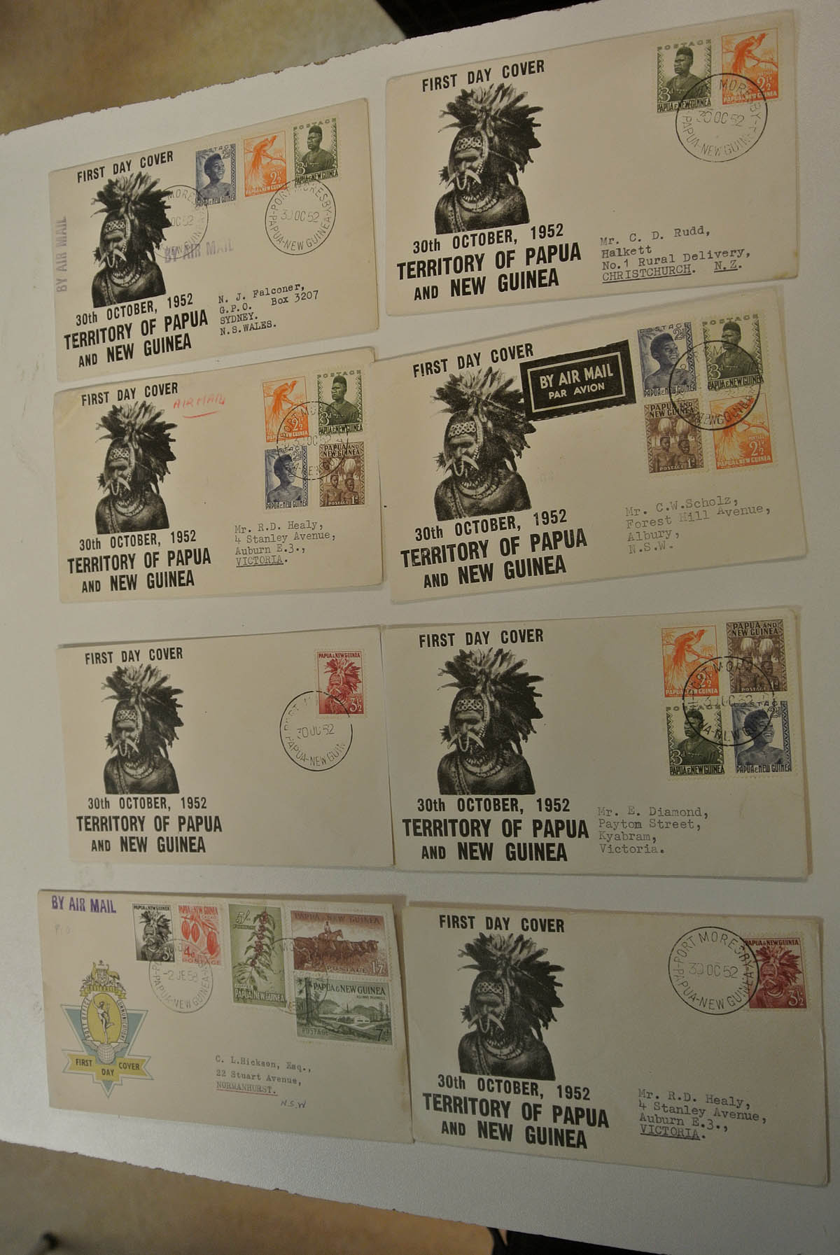 Postzegelverzameling 21449 Papua Nieuw Guinea FDC's 1952-1988. 21449 Papua Nieuw Guinea FDC's 1952-1988. - Afbeelding 1