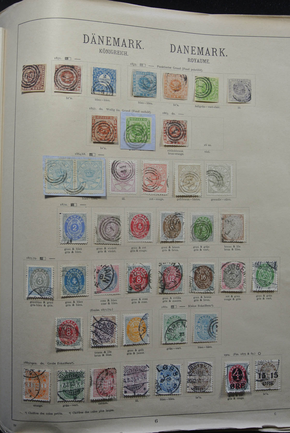 Postzegelverzameling 26340 Denemarken 1851-1921. 26340 Denemarken 1851-1921. - Afbeelding 1