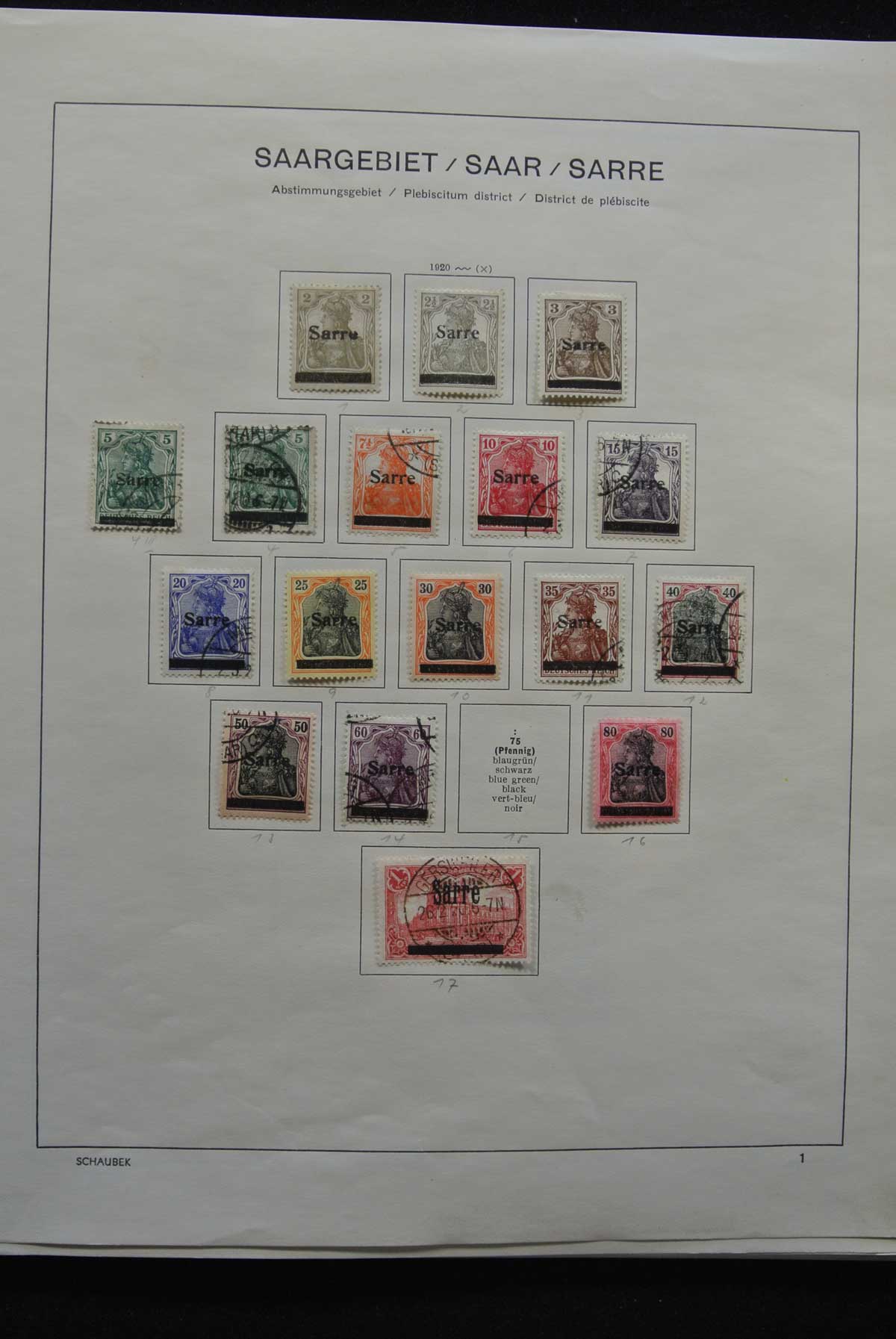 Postzegelverzameling Saar 1920-1959. 26610 Saar 1920-1959. - Afbeelding 1