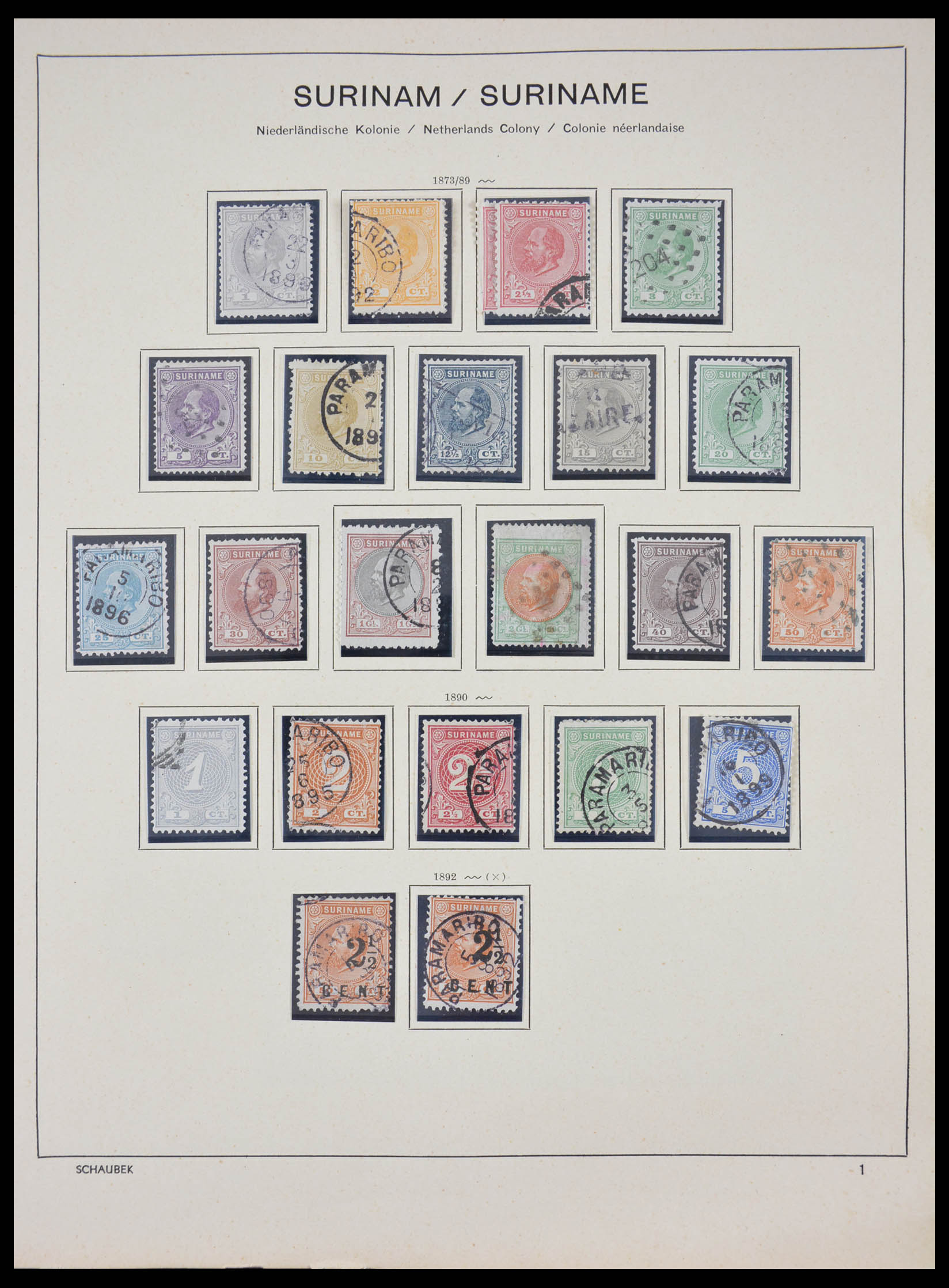 Postzegelverzameling 28197 Suriname 1873-2000. 28197 Suriname 1873-2000. - Afbeelding 1