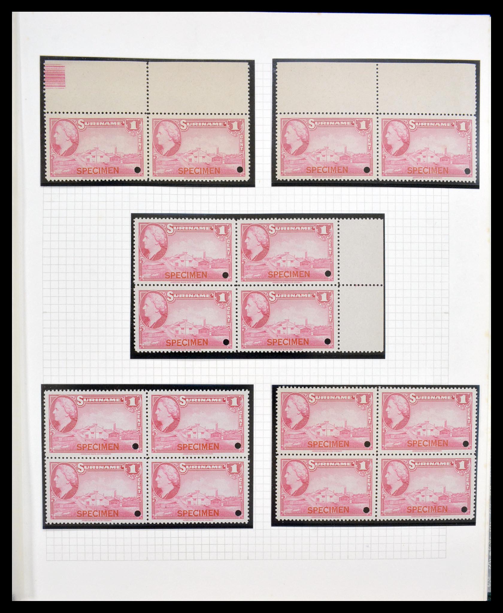 Postzegelverzameling 30152 Suriname specimen 1945. 30152 Suriname specimen 1945. - Afbeelding 1