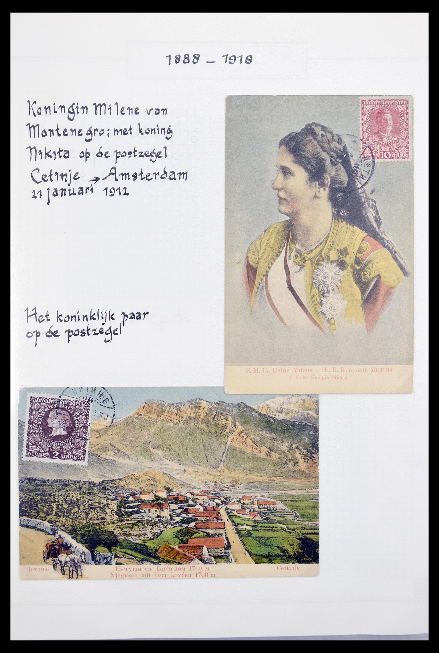 Postzegelverzameling Montenegro brieven 1880-1912. 30246 Montenegro brieven 1880-1912. - Afbeelding 1